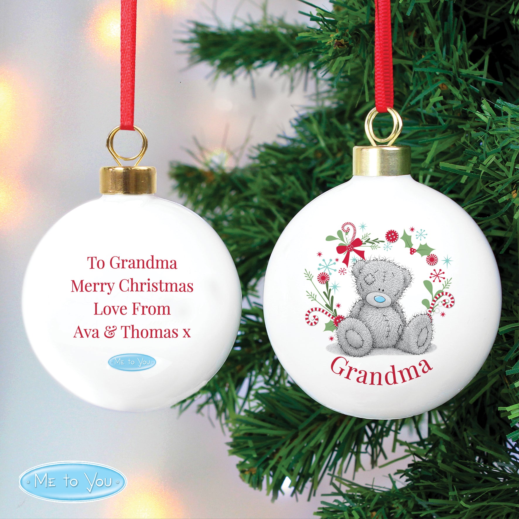 Personalised Me To You For Nan Grandma Mum Christmas Bauble