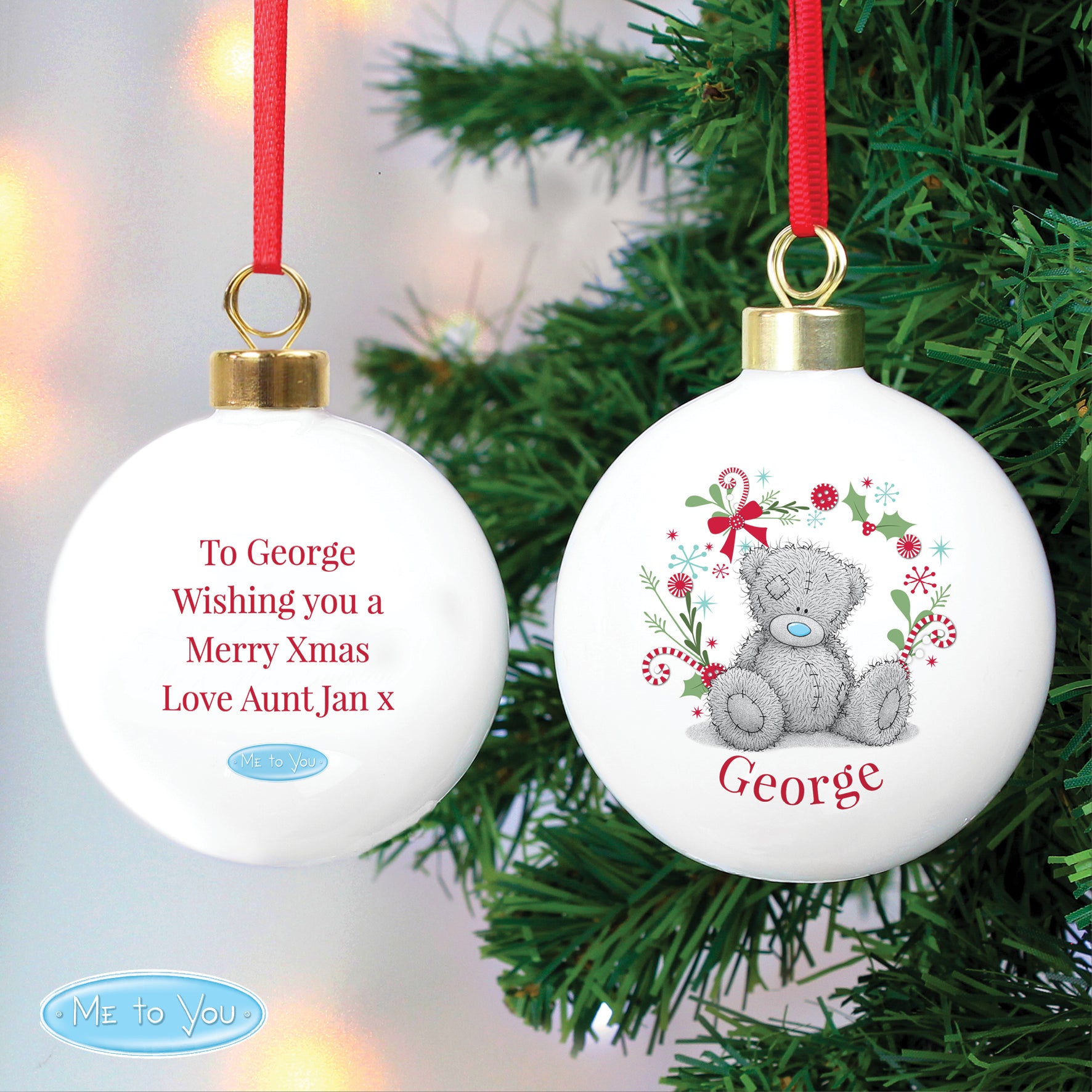 Personalised Me To You For Nan Grandma Mum Christmas Bauble