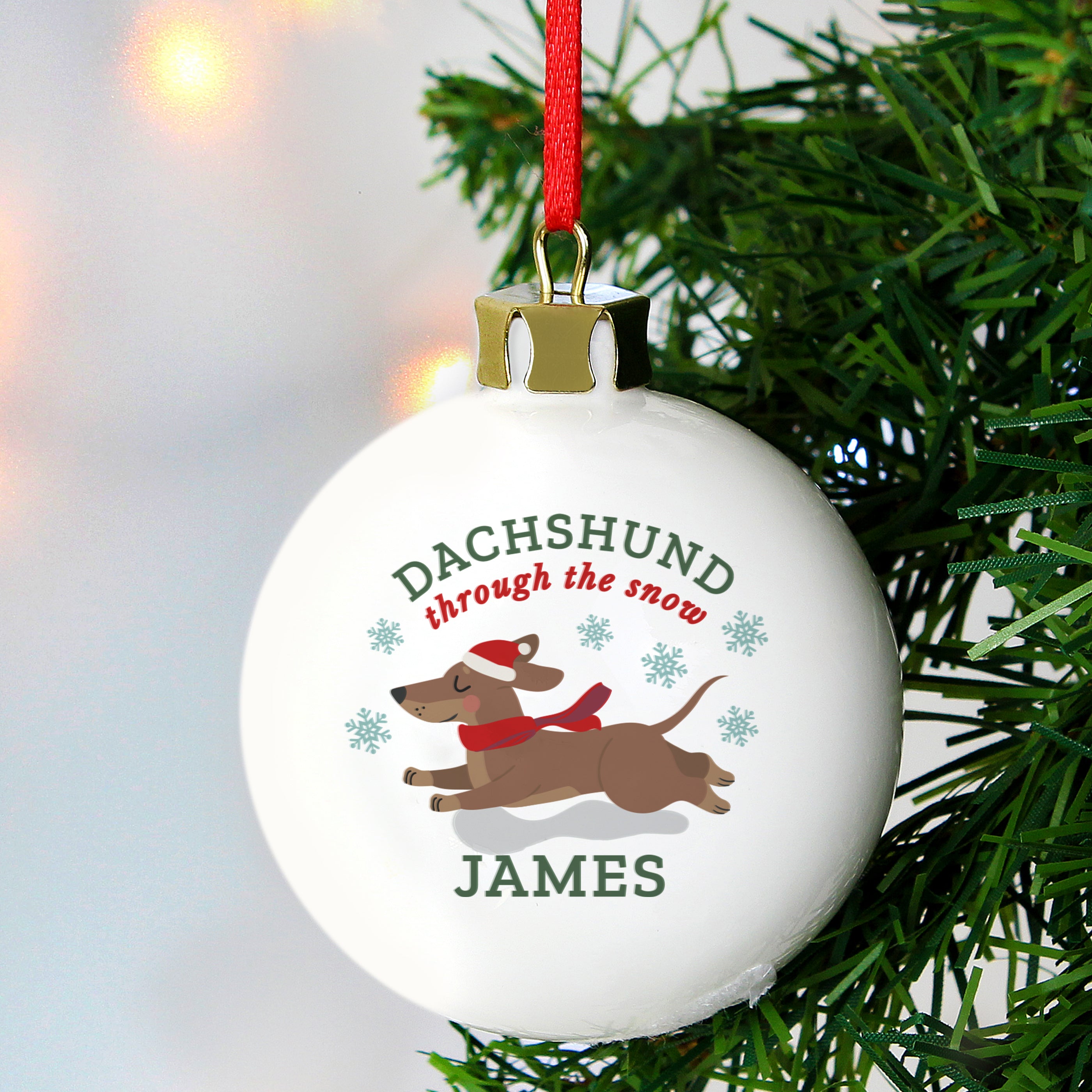 Personalised Dachshund Through... Bauble