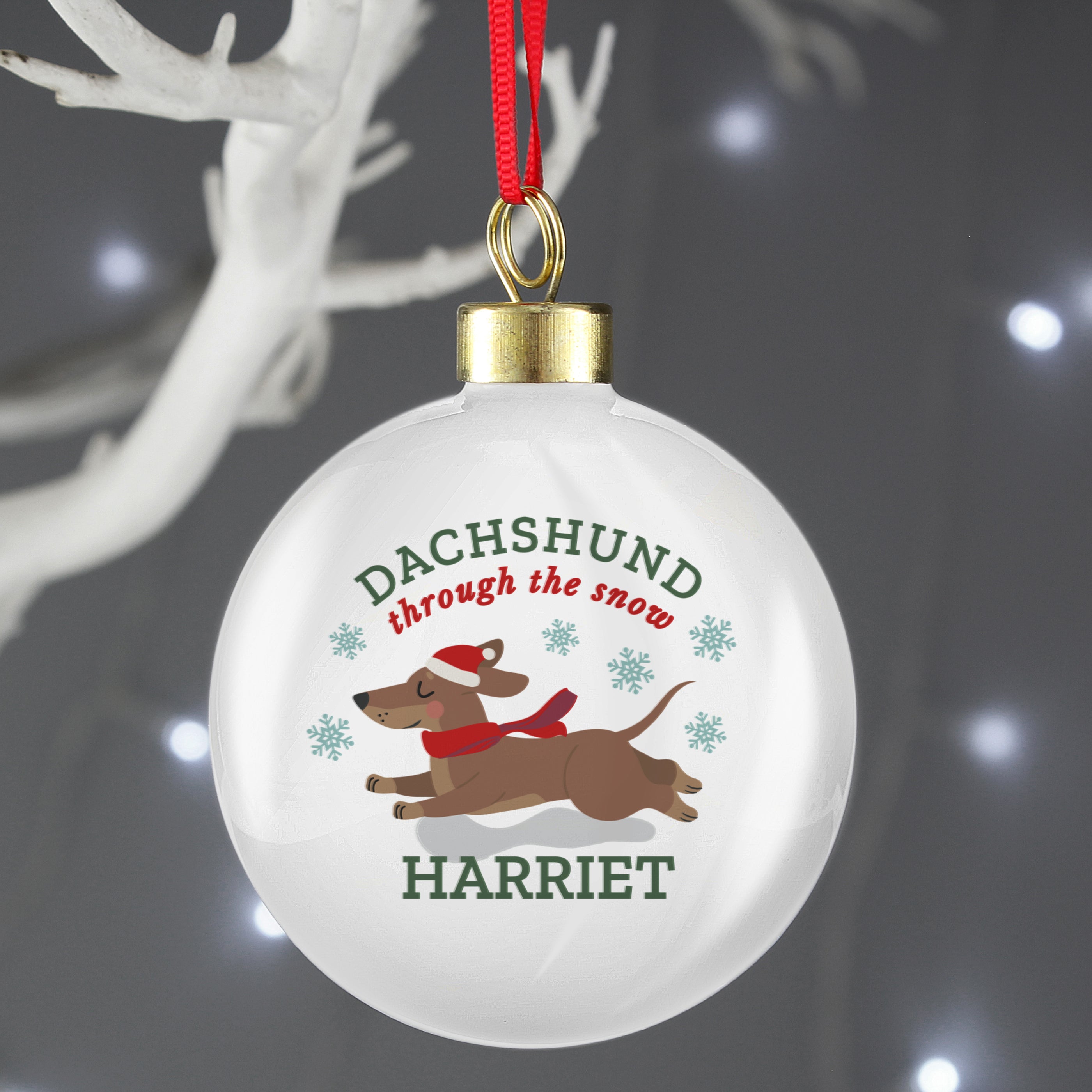 Personalised Dachshund Through... Bauble