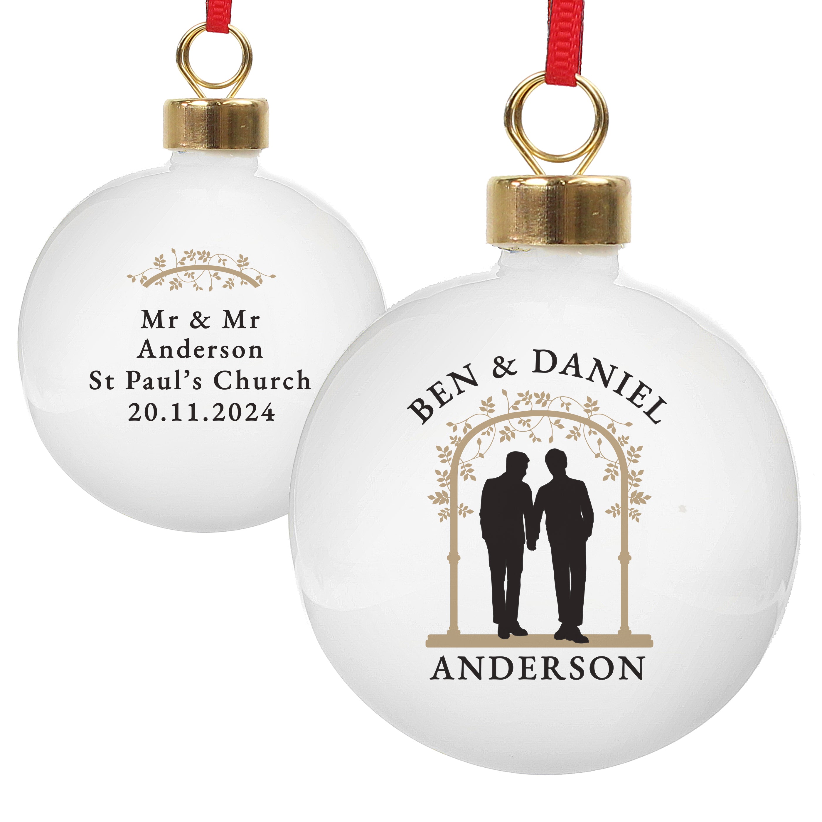 Personalised Mr & Mr Bauble