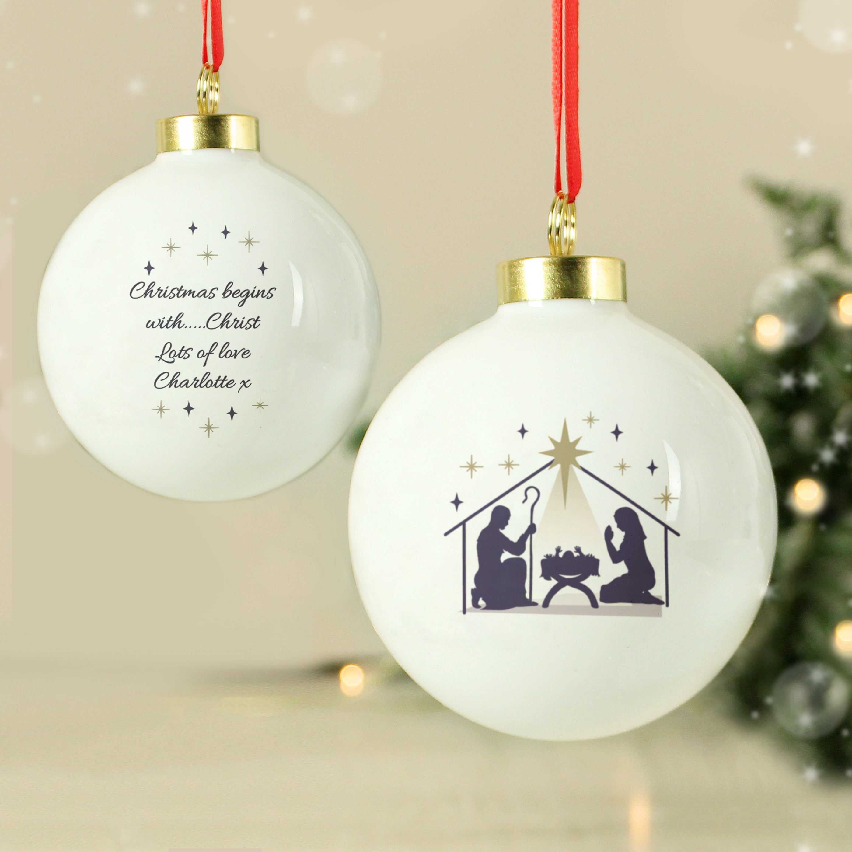 Personalised Nativity Bauble