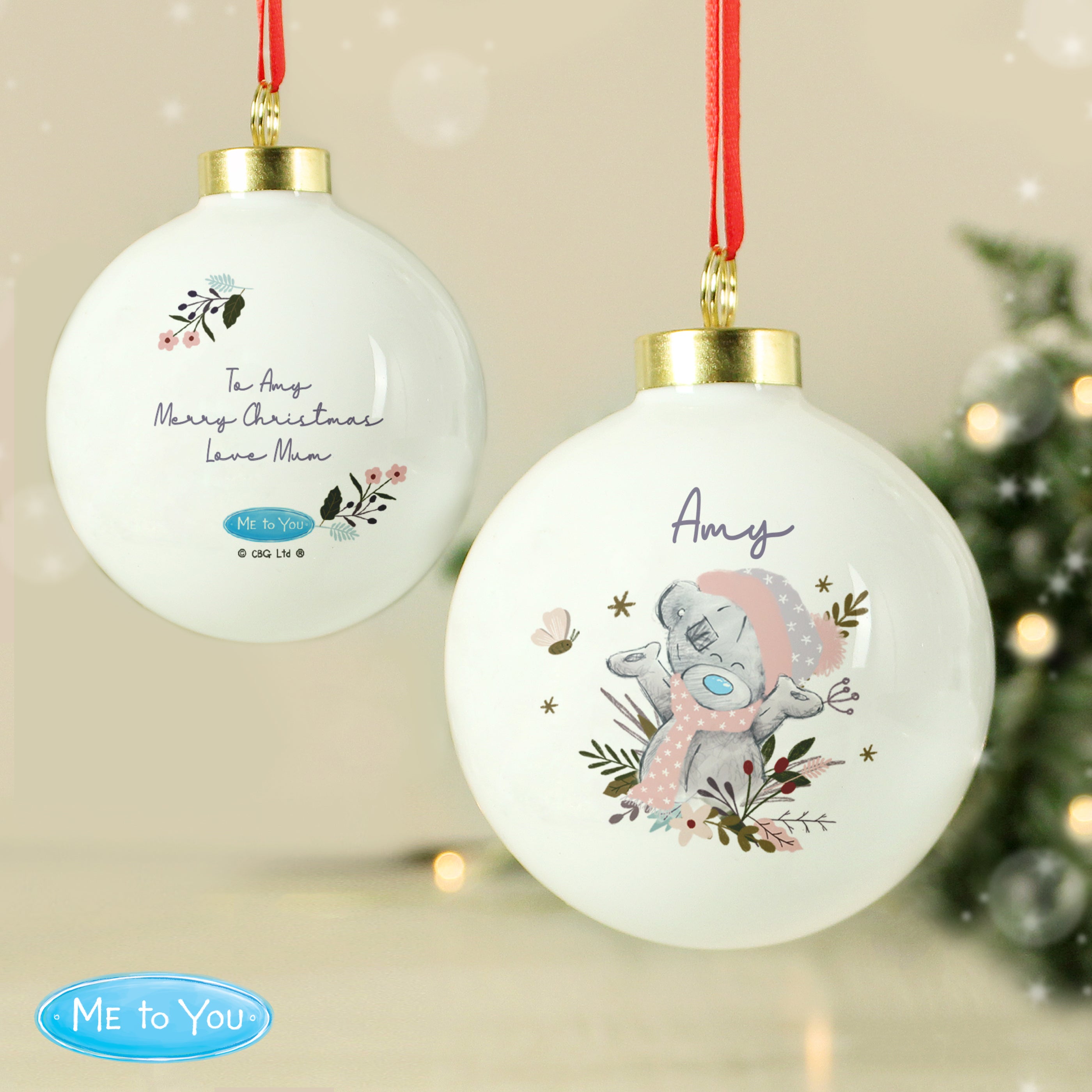 Personalised Me to You Cosy Winter Bauble