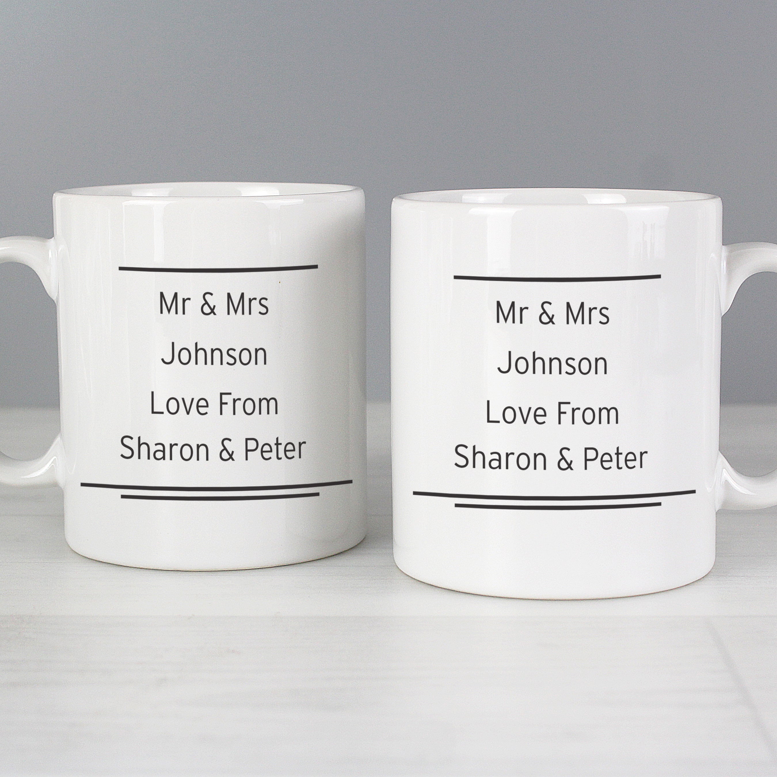 Personalised Classic Mr Right/Mrs Always Right Mug Set