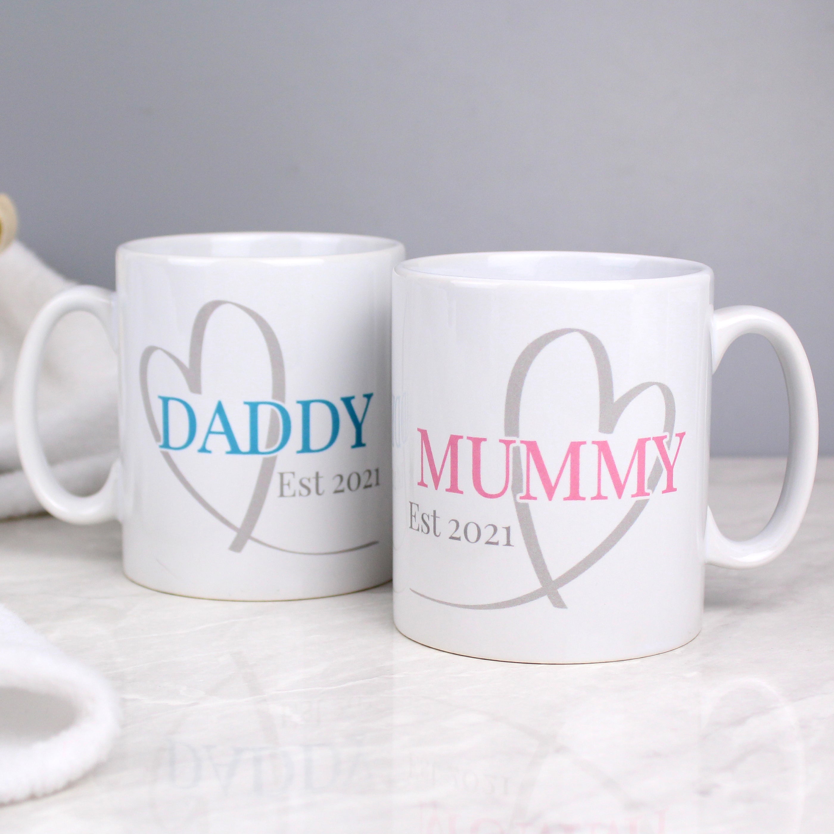 Personalised Mummy & Daddy Mug Set