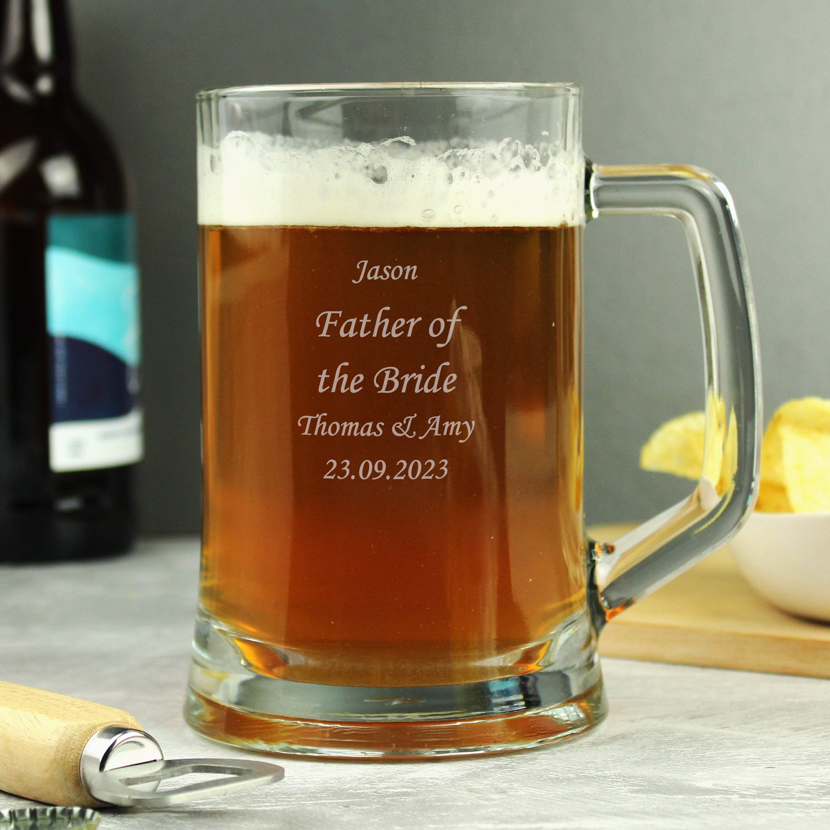 Engraved Personalised Glass Pint Stern Tankard