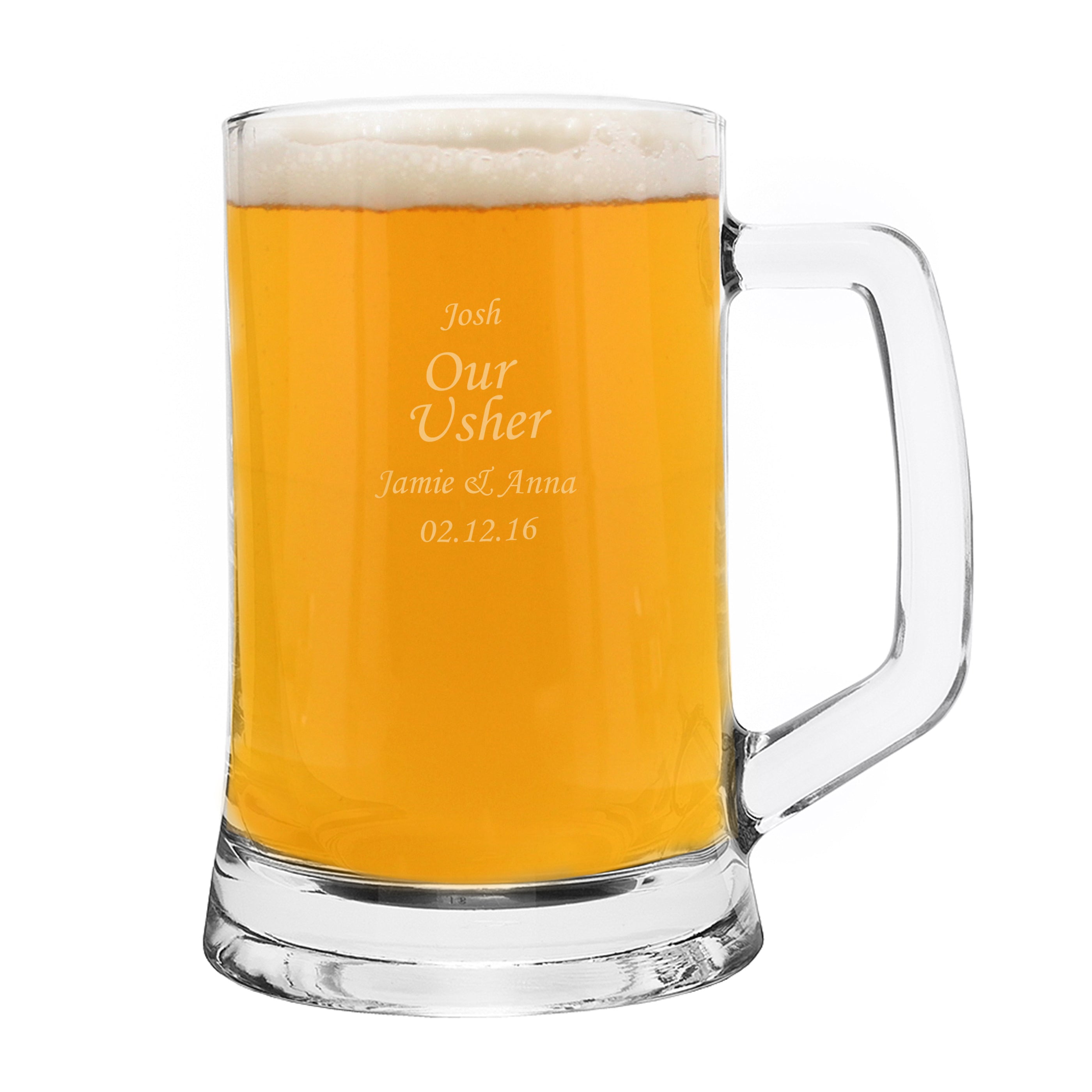 Engraved Personalised Glass Pint Stern Tankard