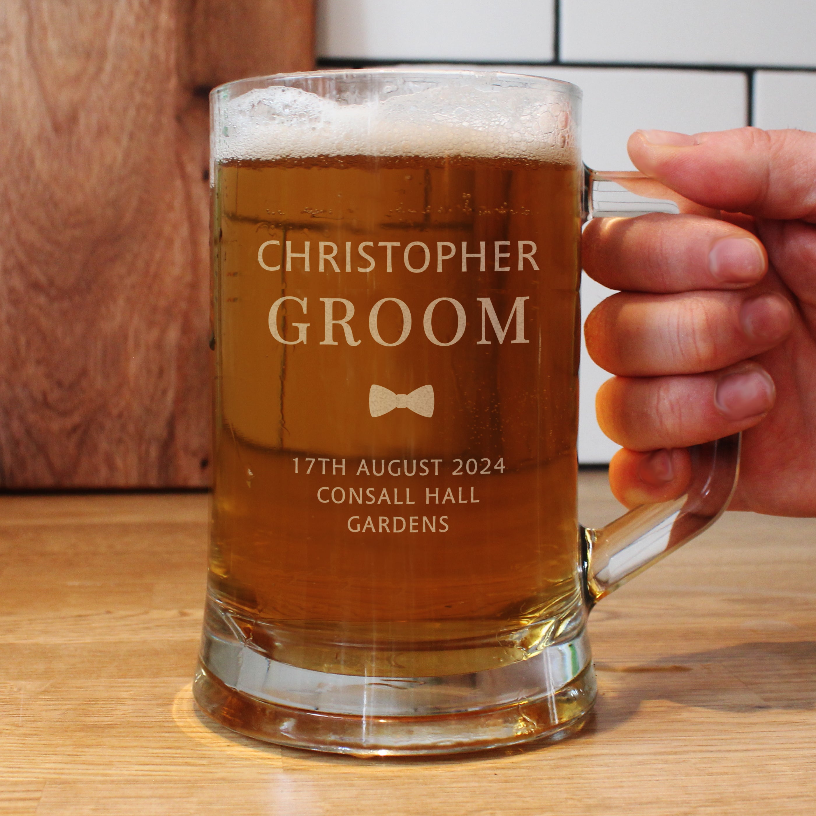 Personalised Groom Pint Stern Tankard