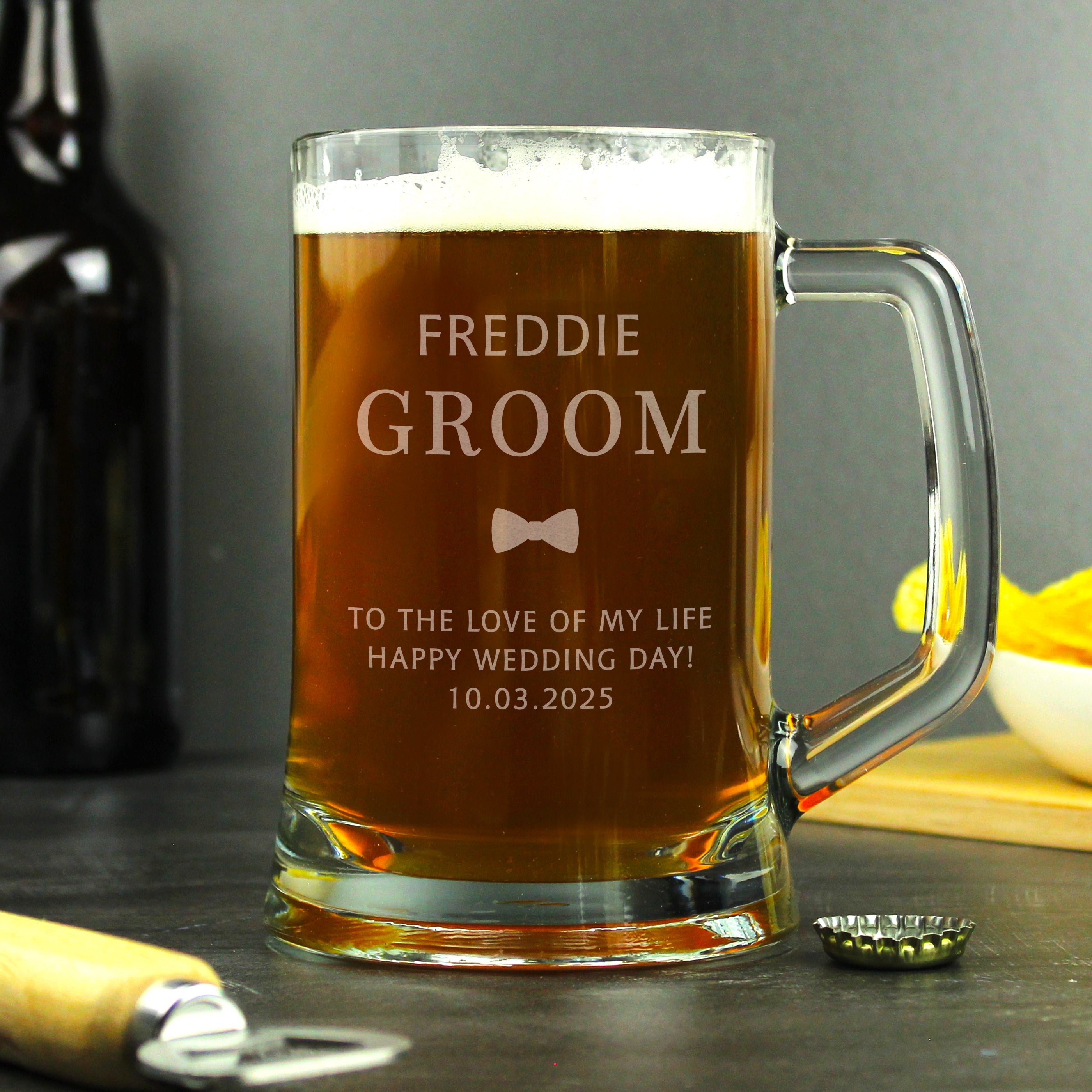 Personalised Groom Pint Stern Tankard