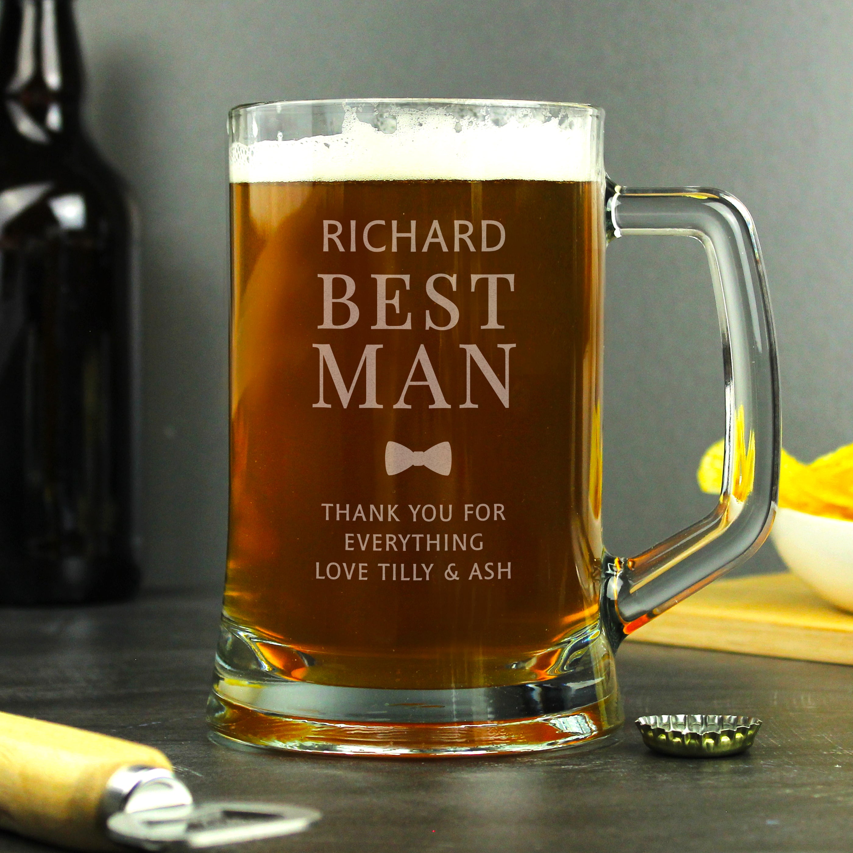 Personalised Best Man Pint Stern Tankard