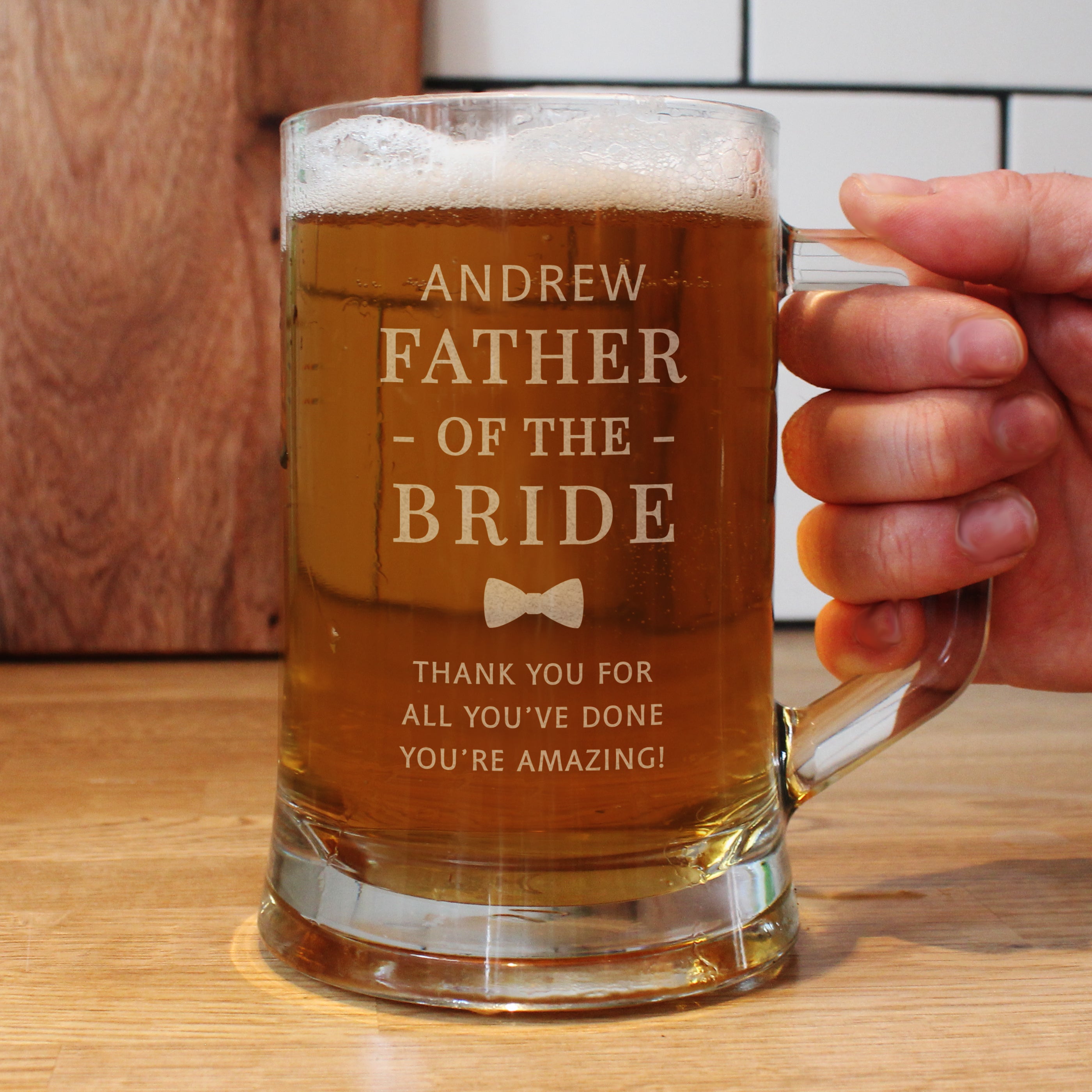 Personalised Father of the Bride Pint Stern Tankard