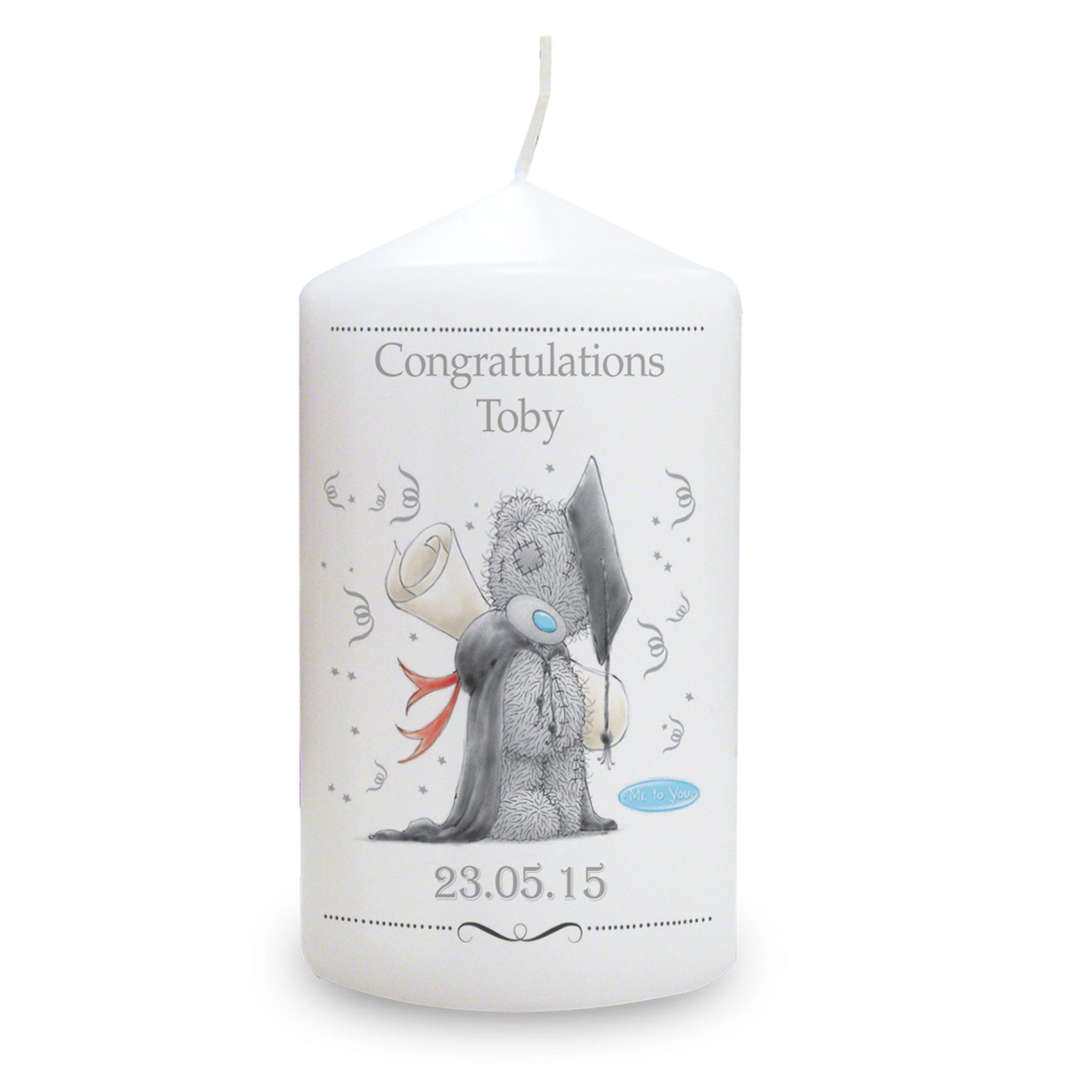 Personalised Me to You Graduation Pillar Candle