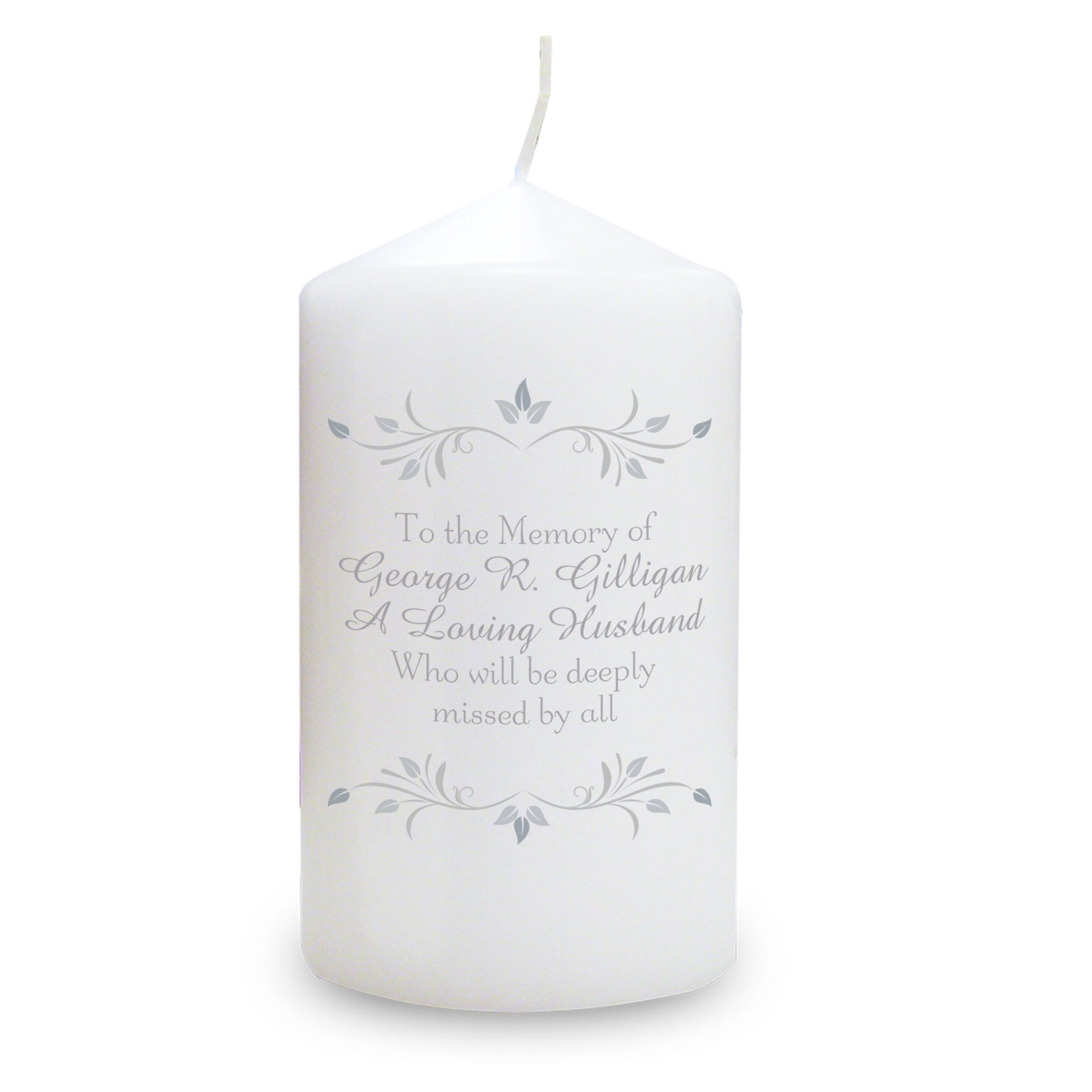 Personalised Sentiments Pillar Candle