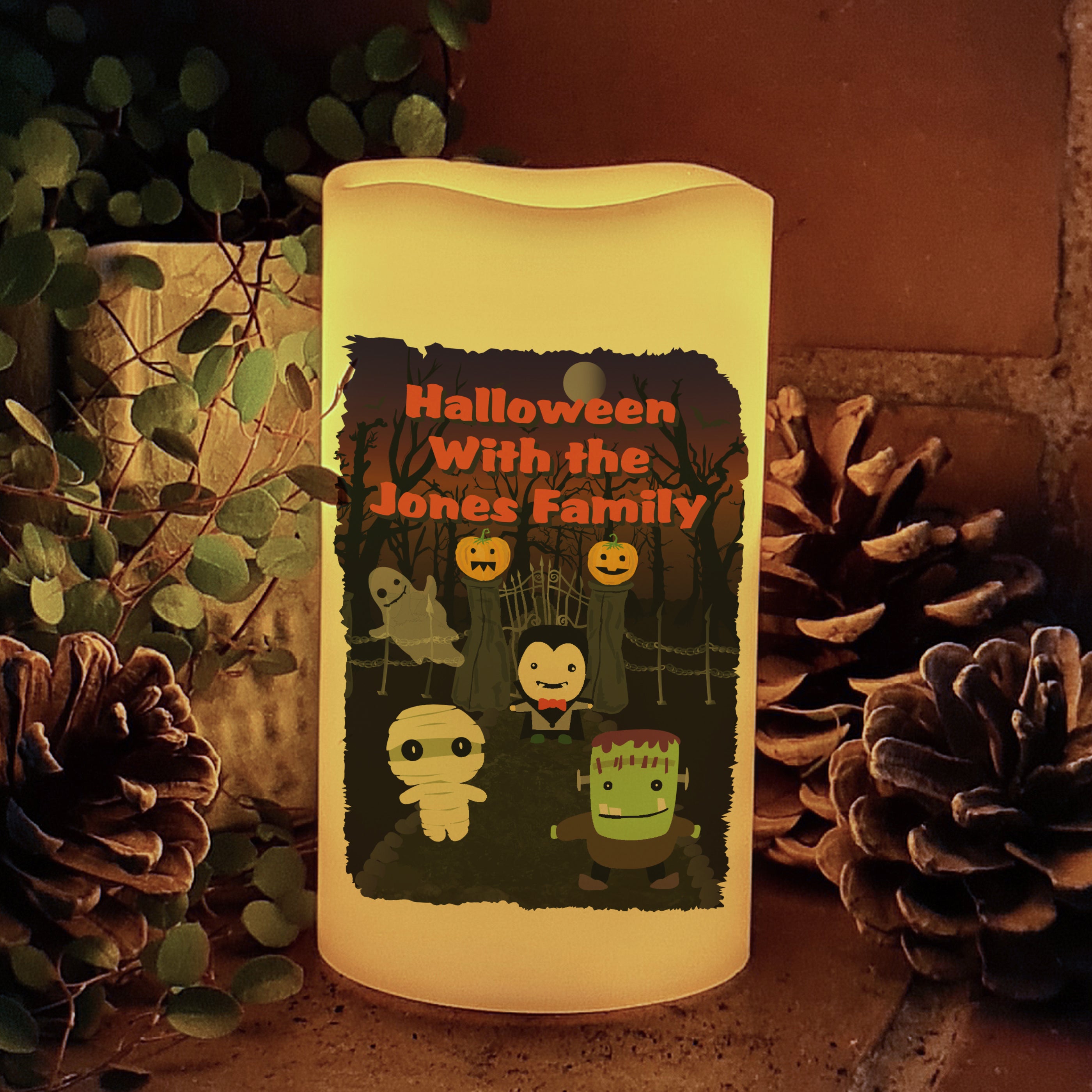 Personalised Halloween LED Candle