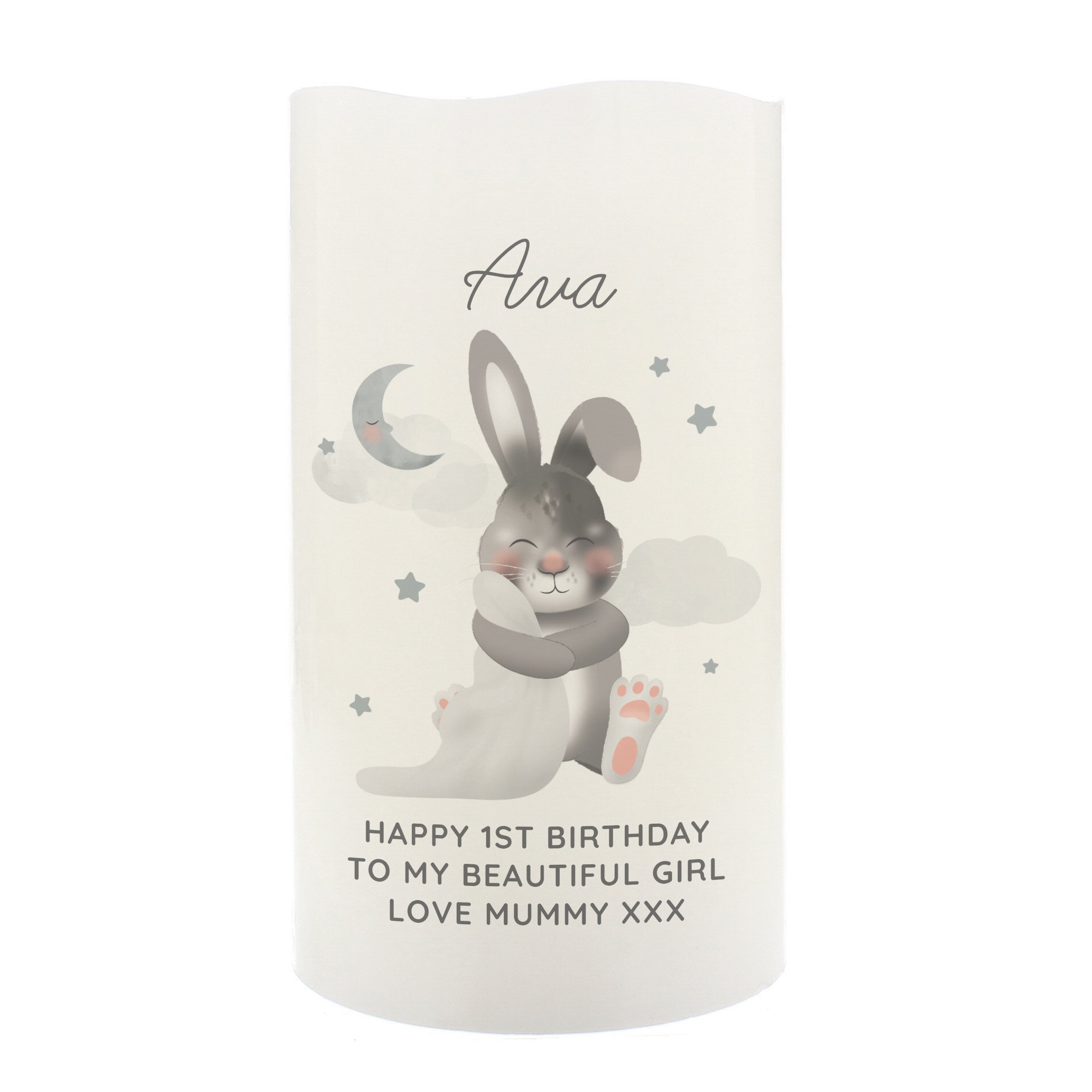 Personalised Baby Bunny LED Candle