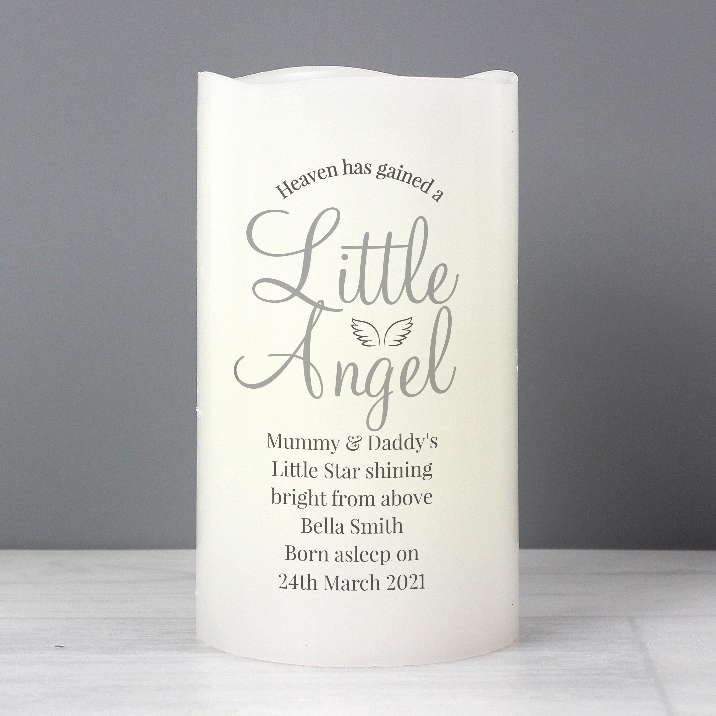 Personalised Little Angel LED Candle