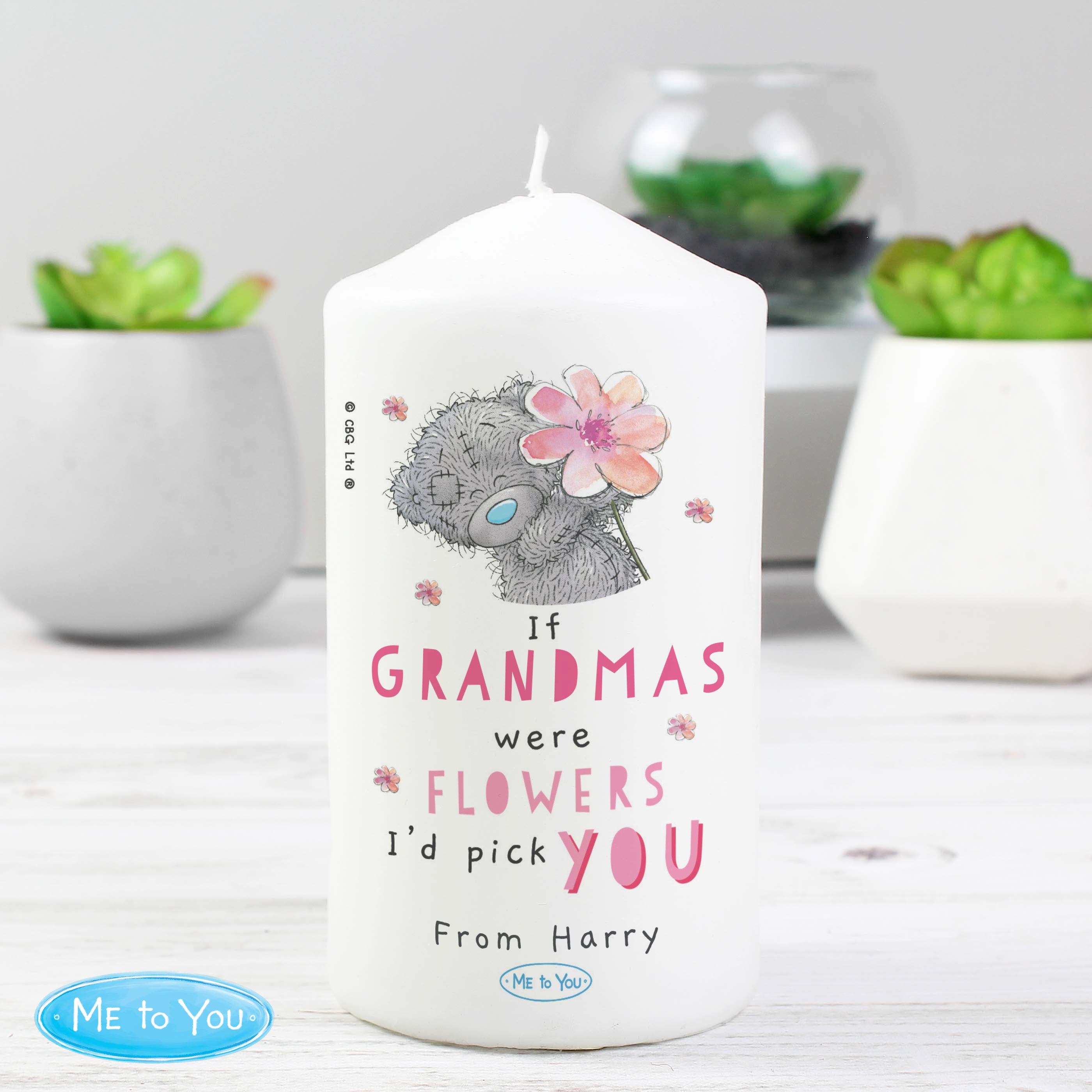 Personalised Me To You If... Were Flowers Pillar Candle