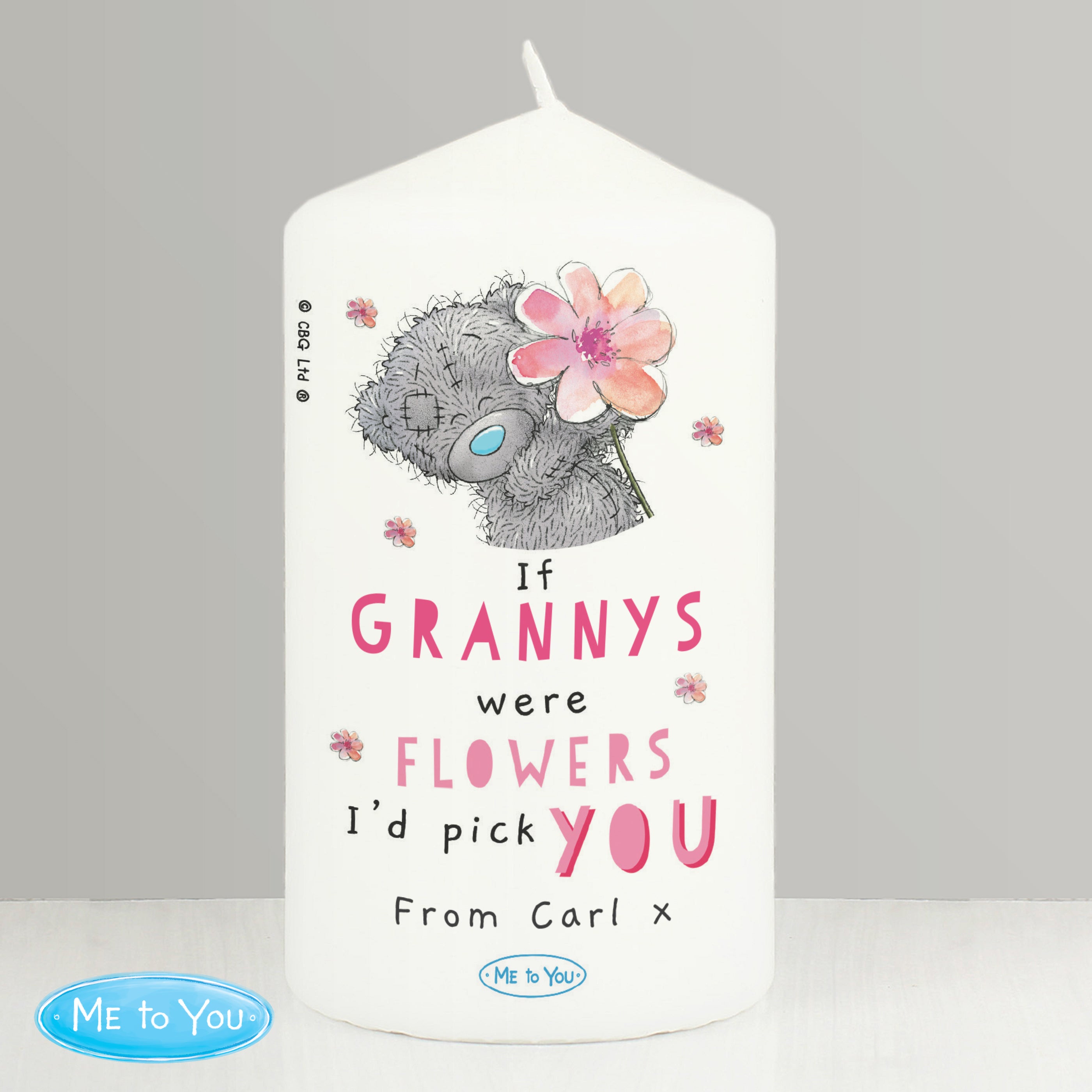 Personalised Me To You If... Were Flowers Pillar Candle