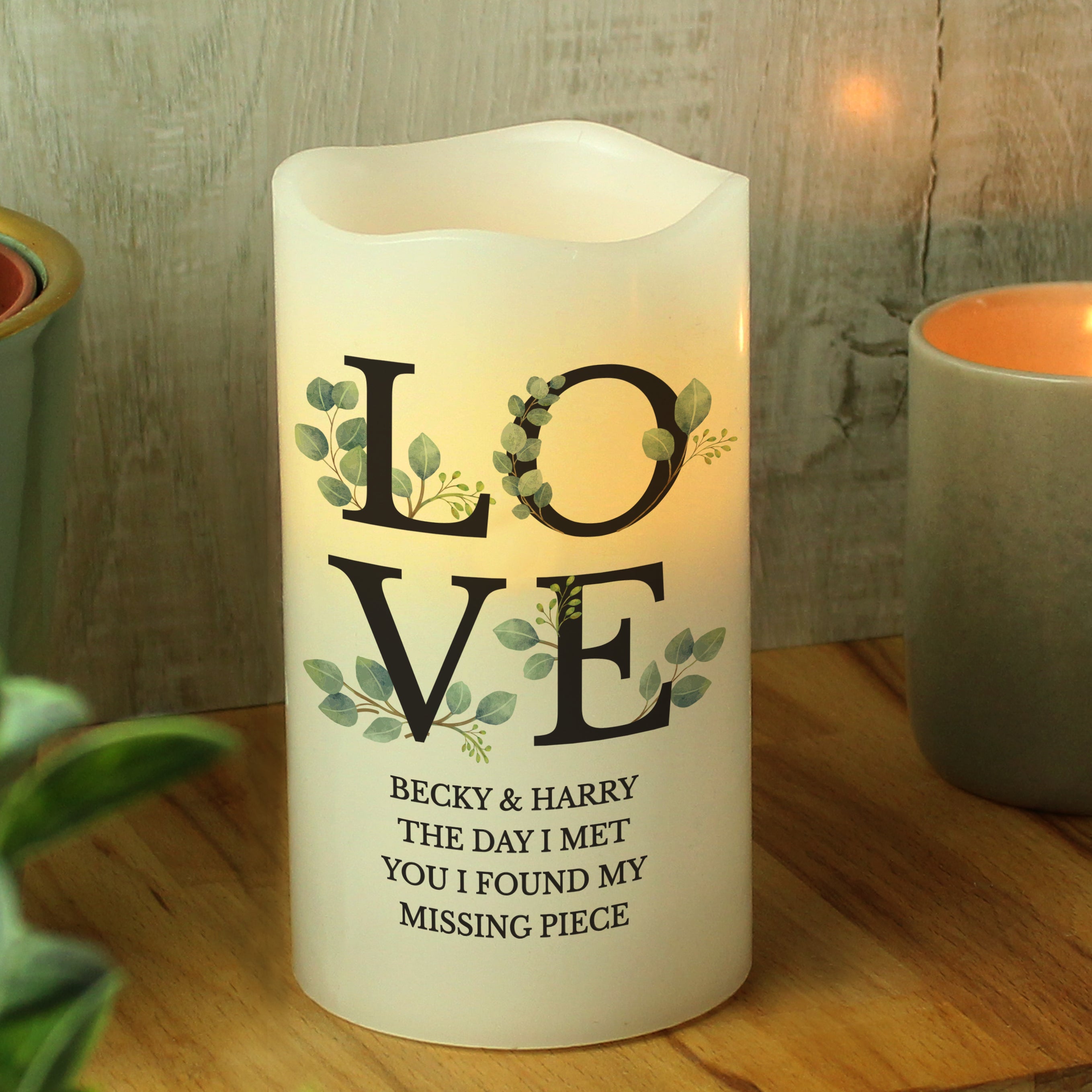 Personalised LOVE LED Candle