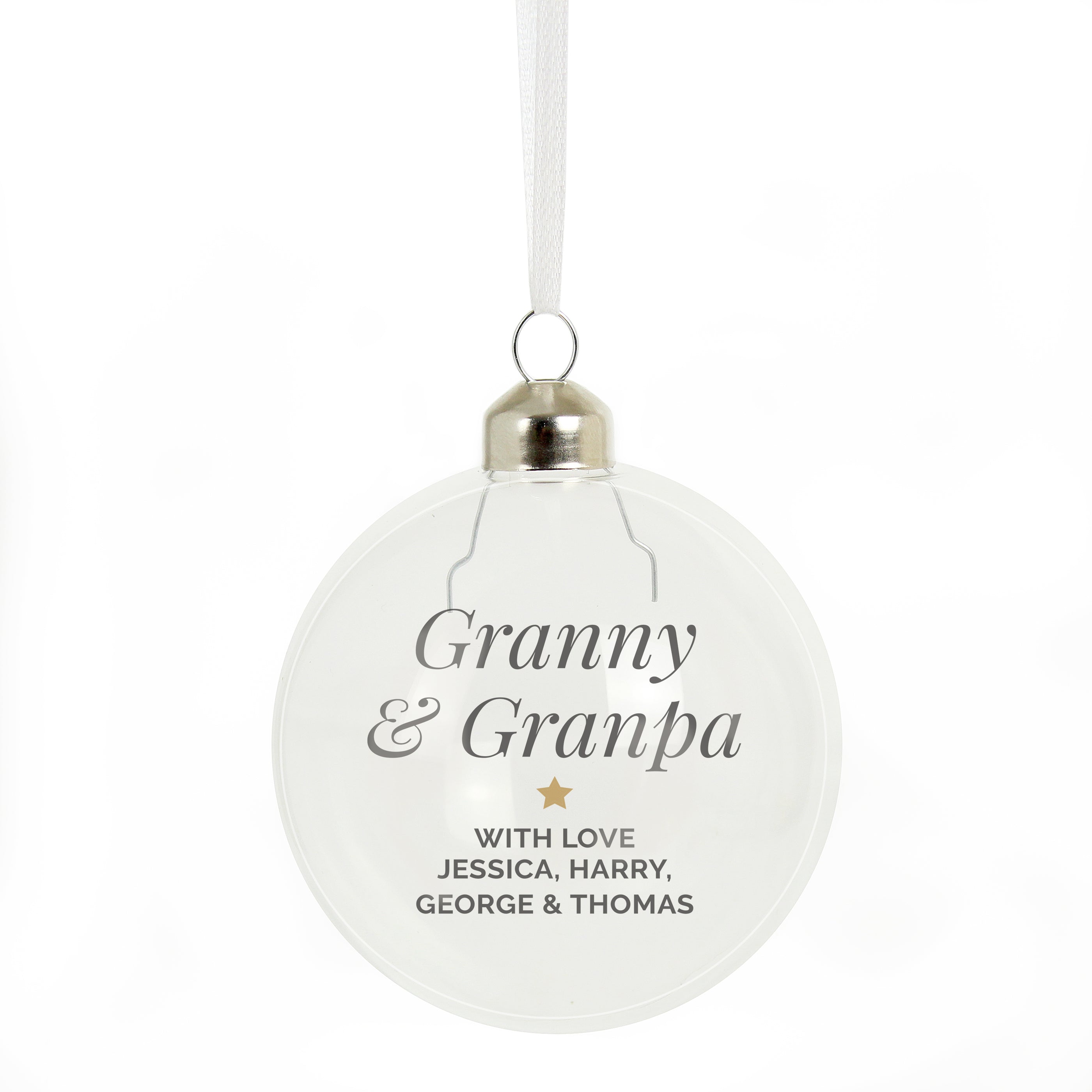 Personalised Gold Star Glass Bauble