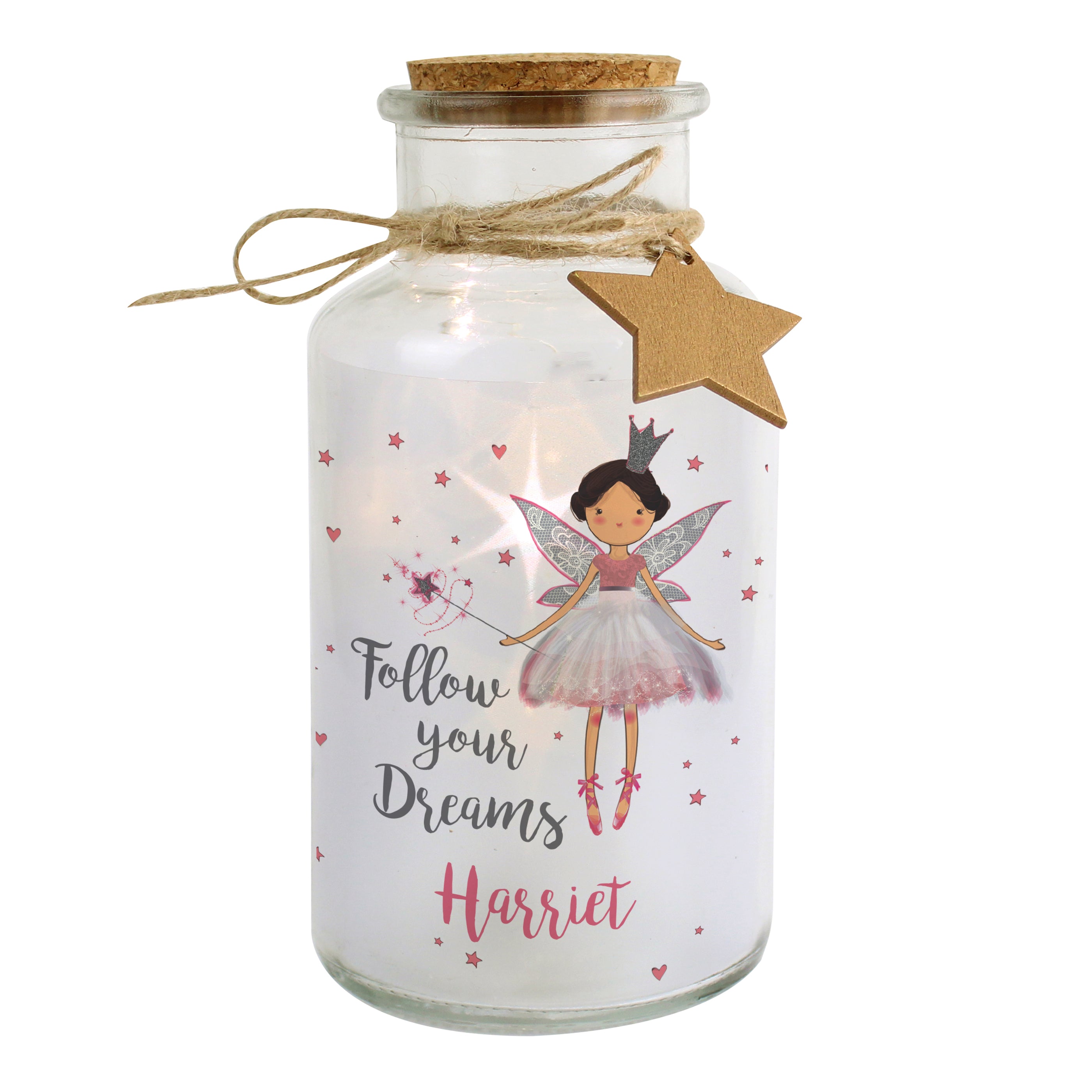 Personalised Fairy LED Glass Jar