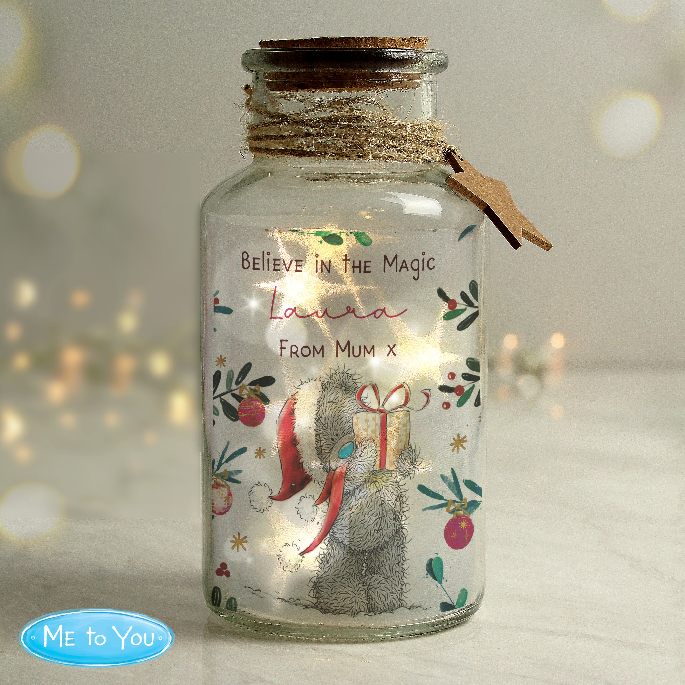 Personalised Me to You Cosy Winter Led Jar