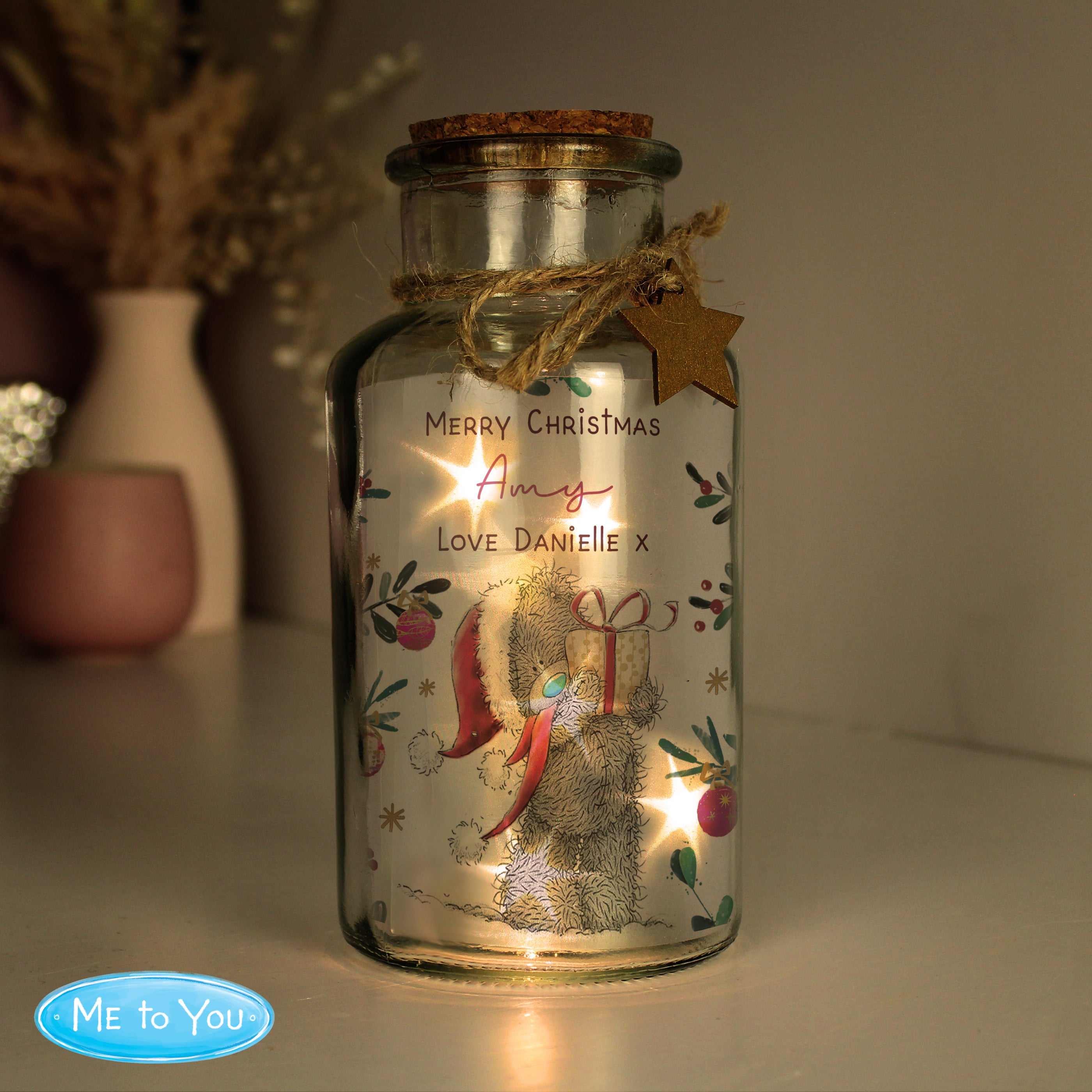 Personalised Me to You Cosy Winter Led Jar