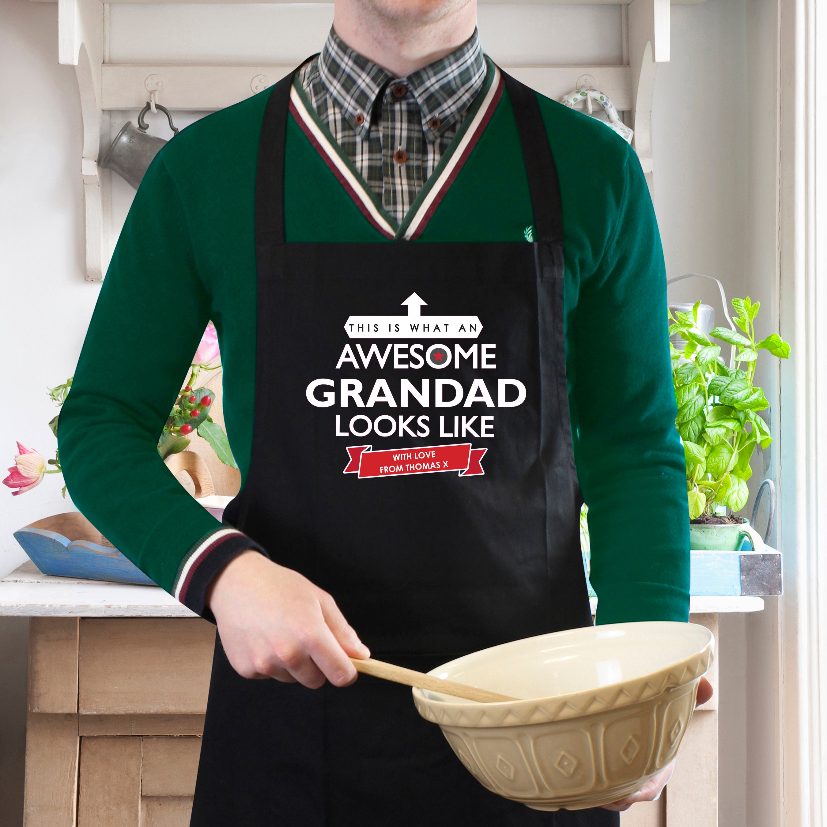 Personalised 'This is What an Awesome... Looks Like' Black Apron