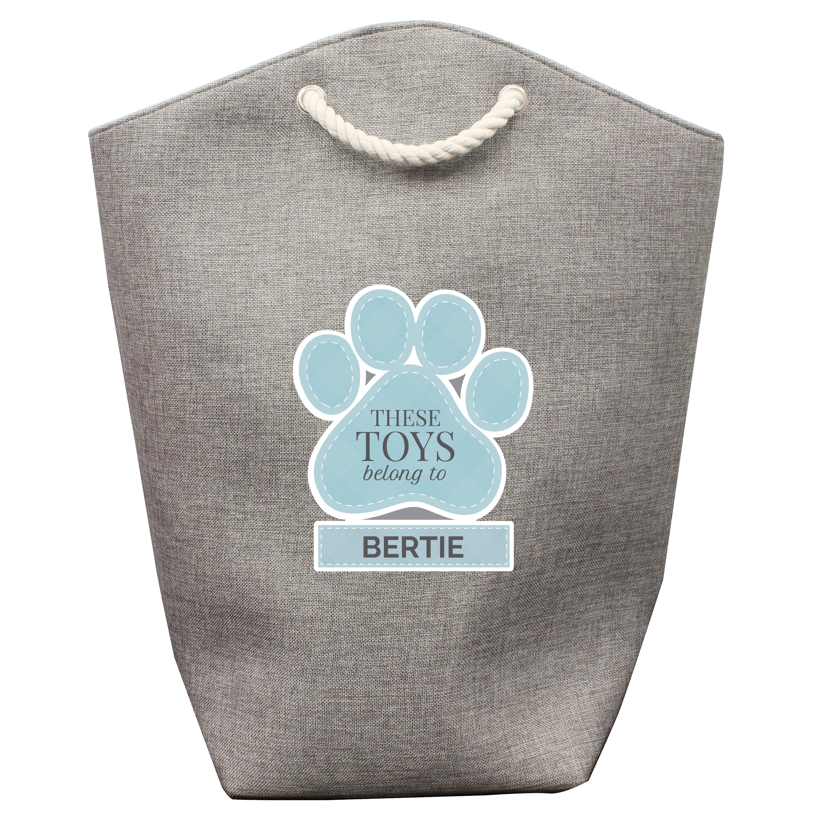 Personalised Blue Paw Print Storage Bag