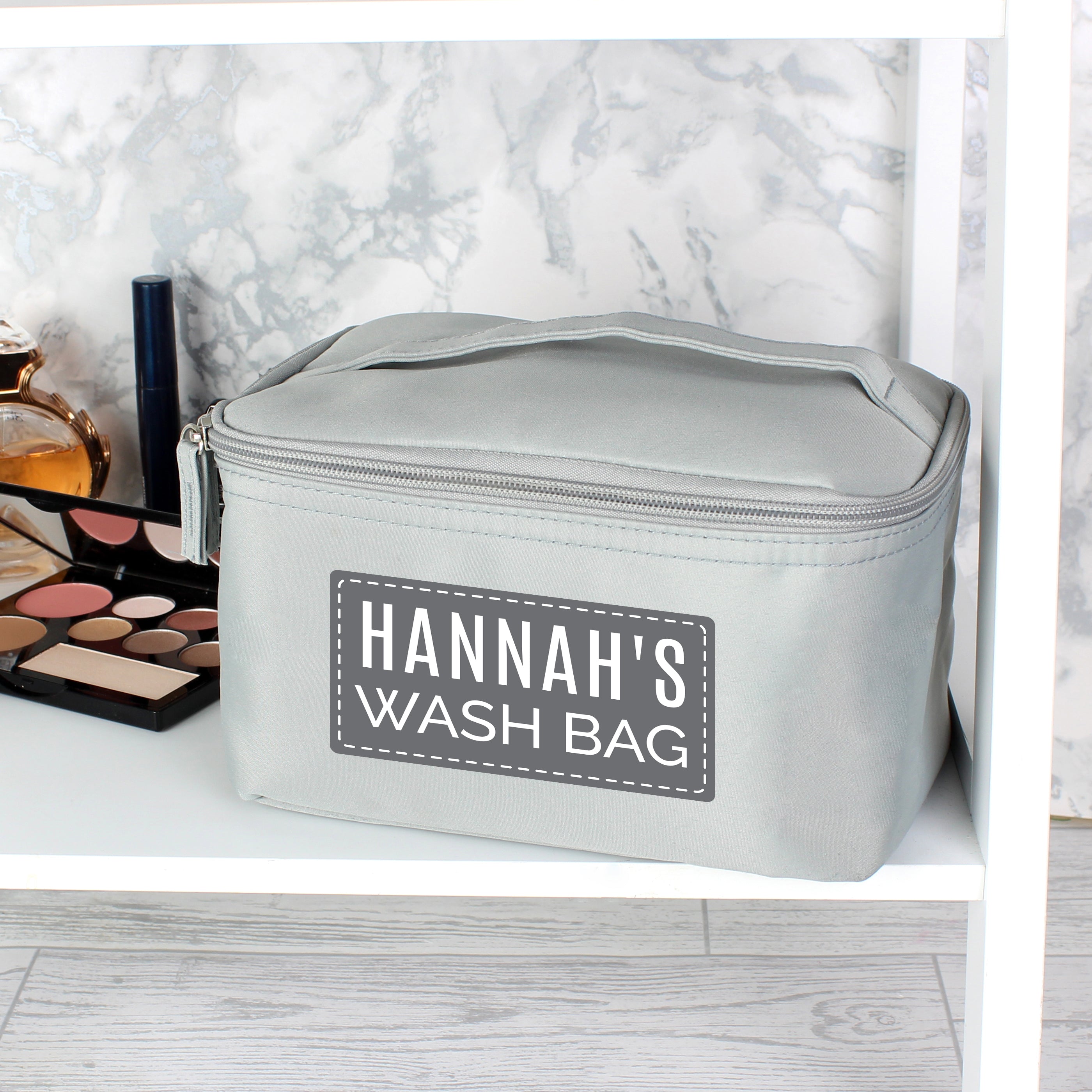 Personalised Classic Grey Toiletry Bag