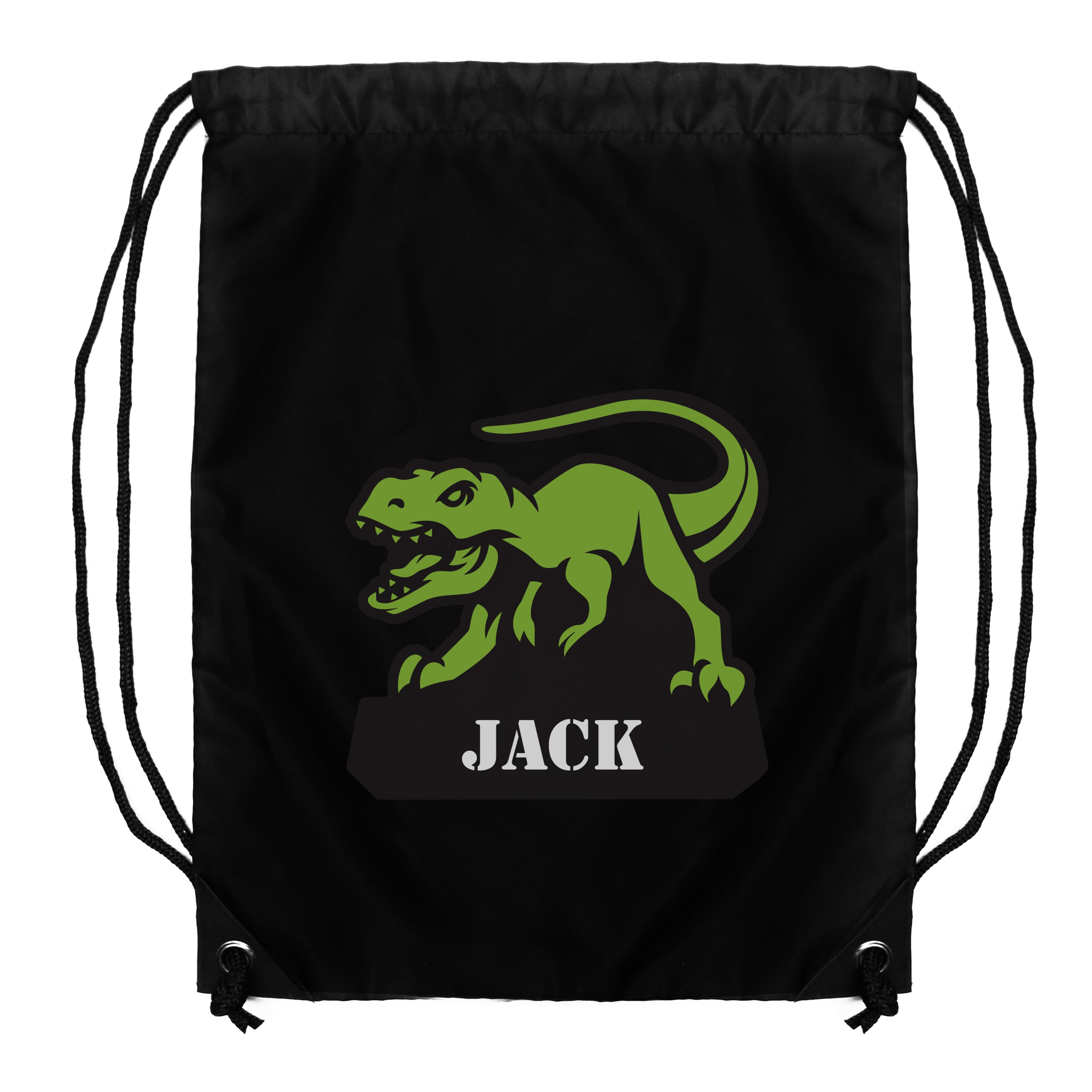 Personalised Dinosaur Black Kit Bag