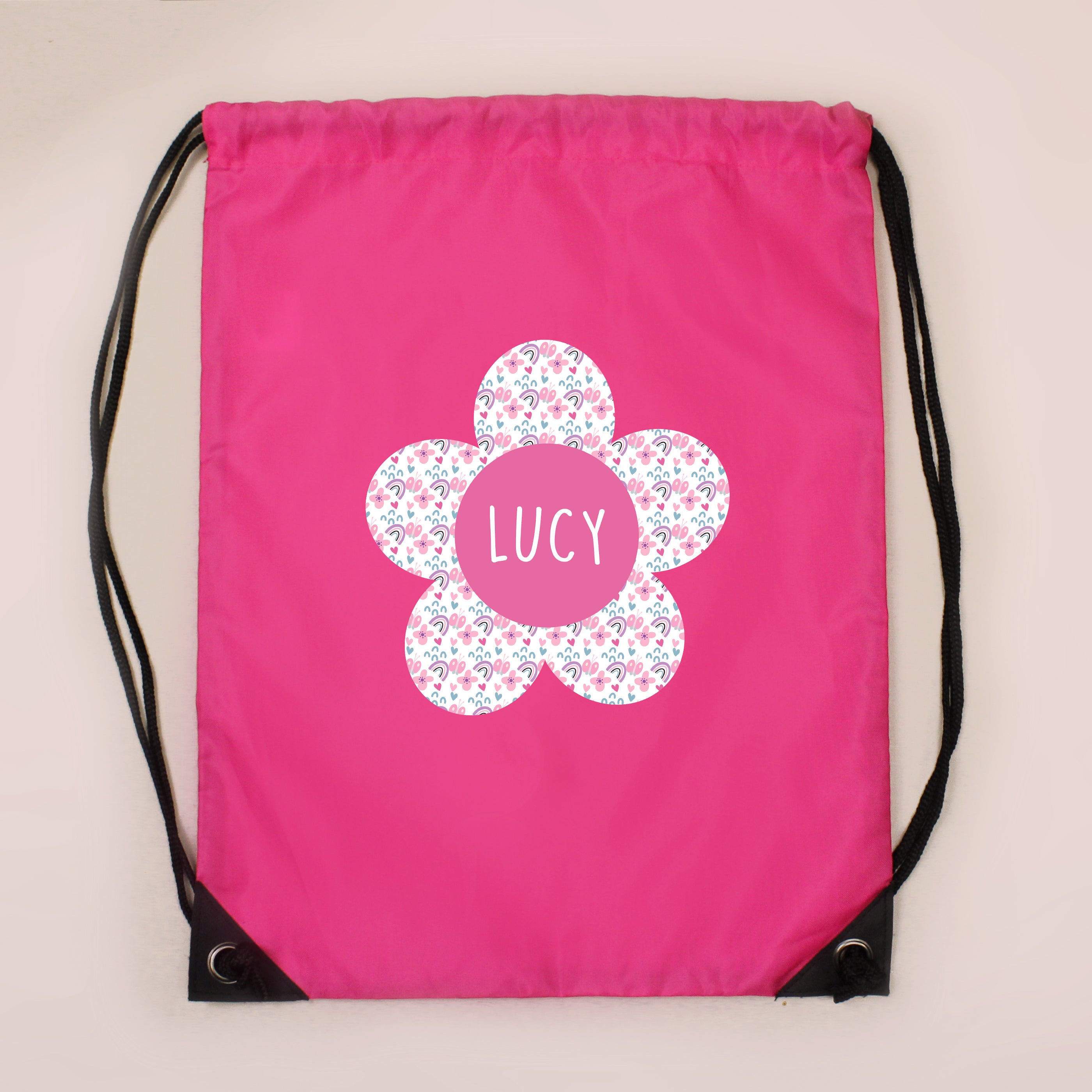 Personalised Flower Pink Kit Bag