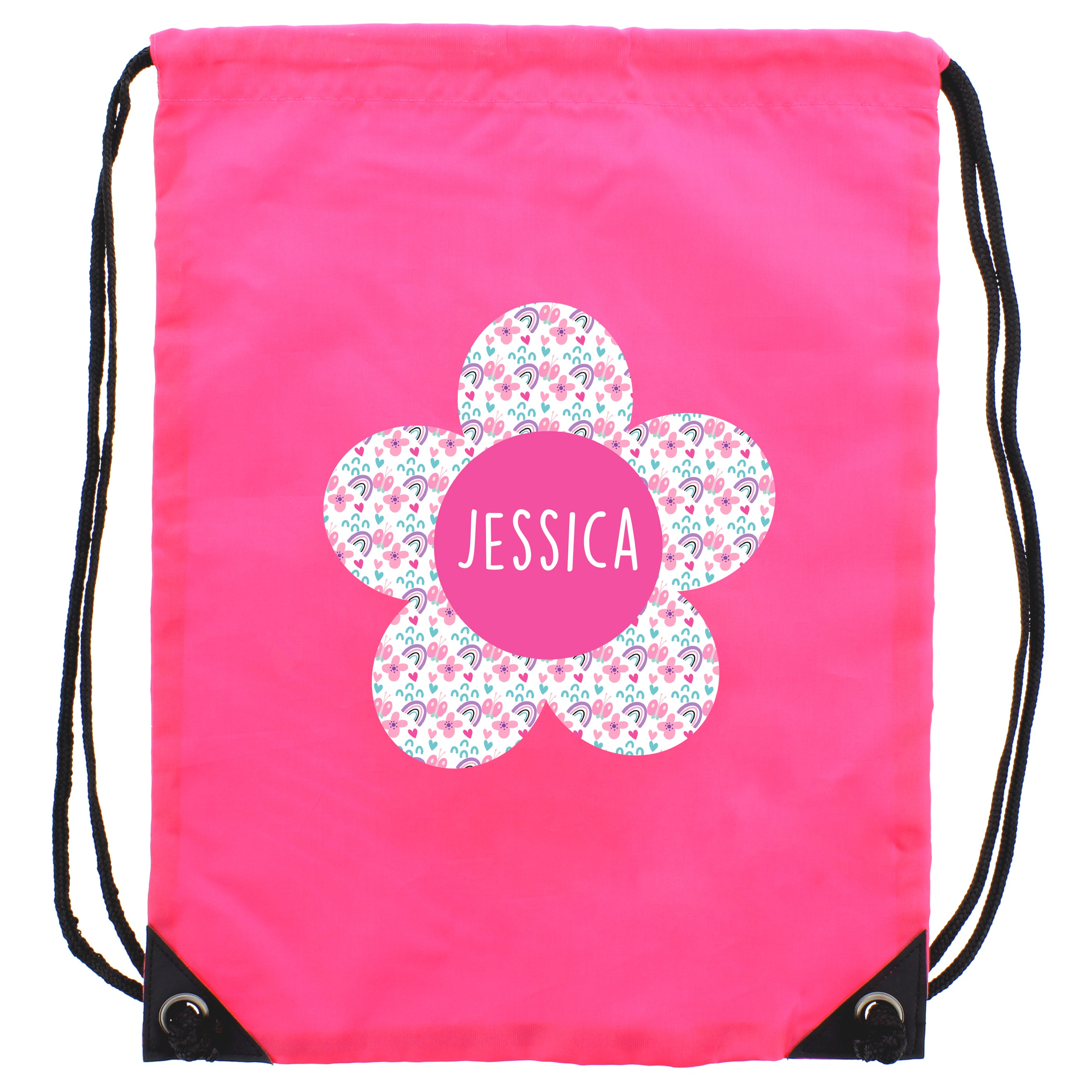 Personalised Flower Pink Kit Bag