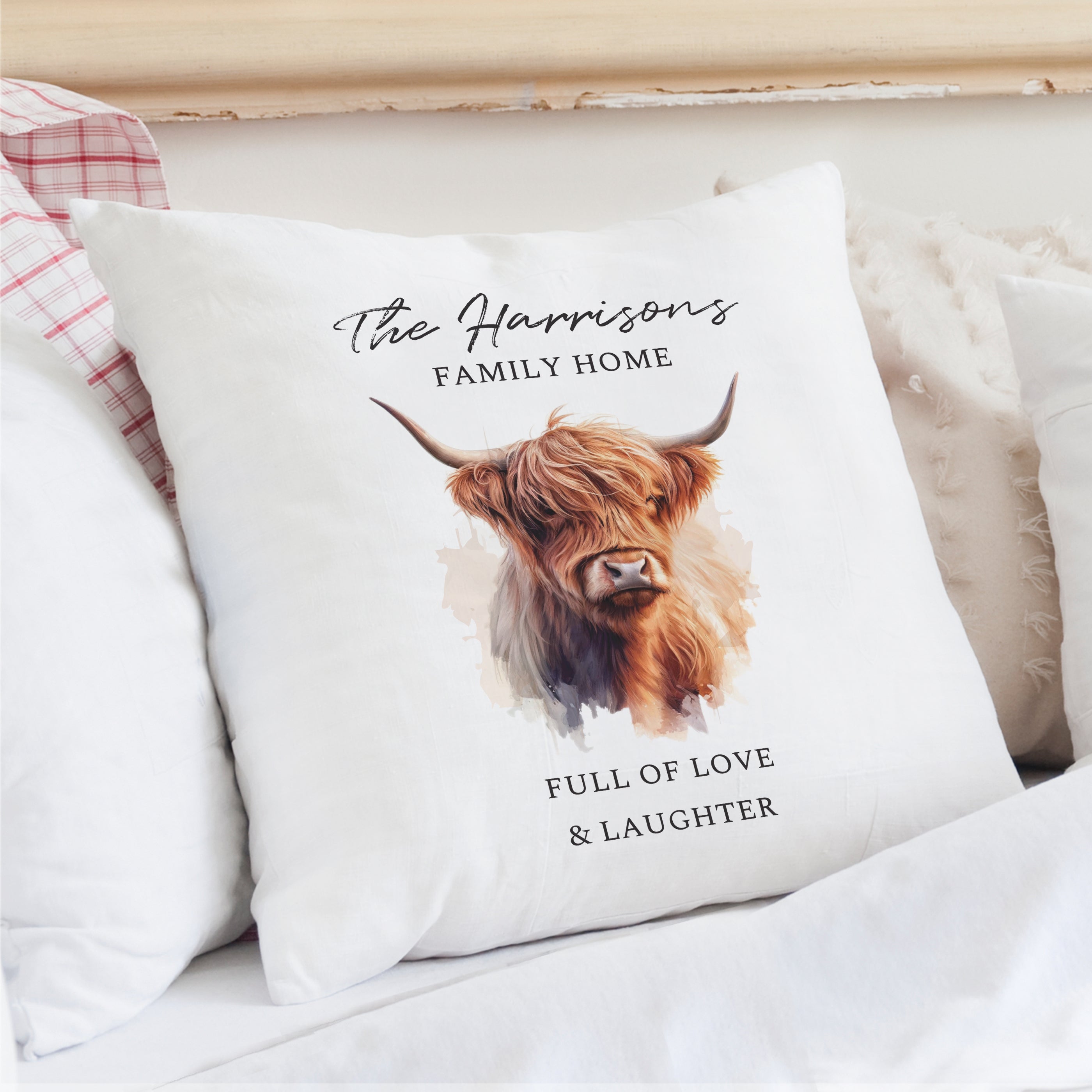 Personalised Highland Cow Cushion