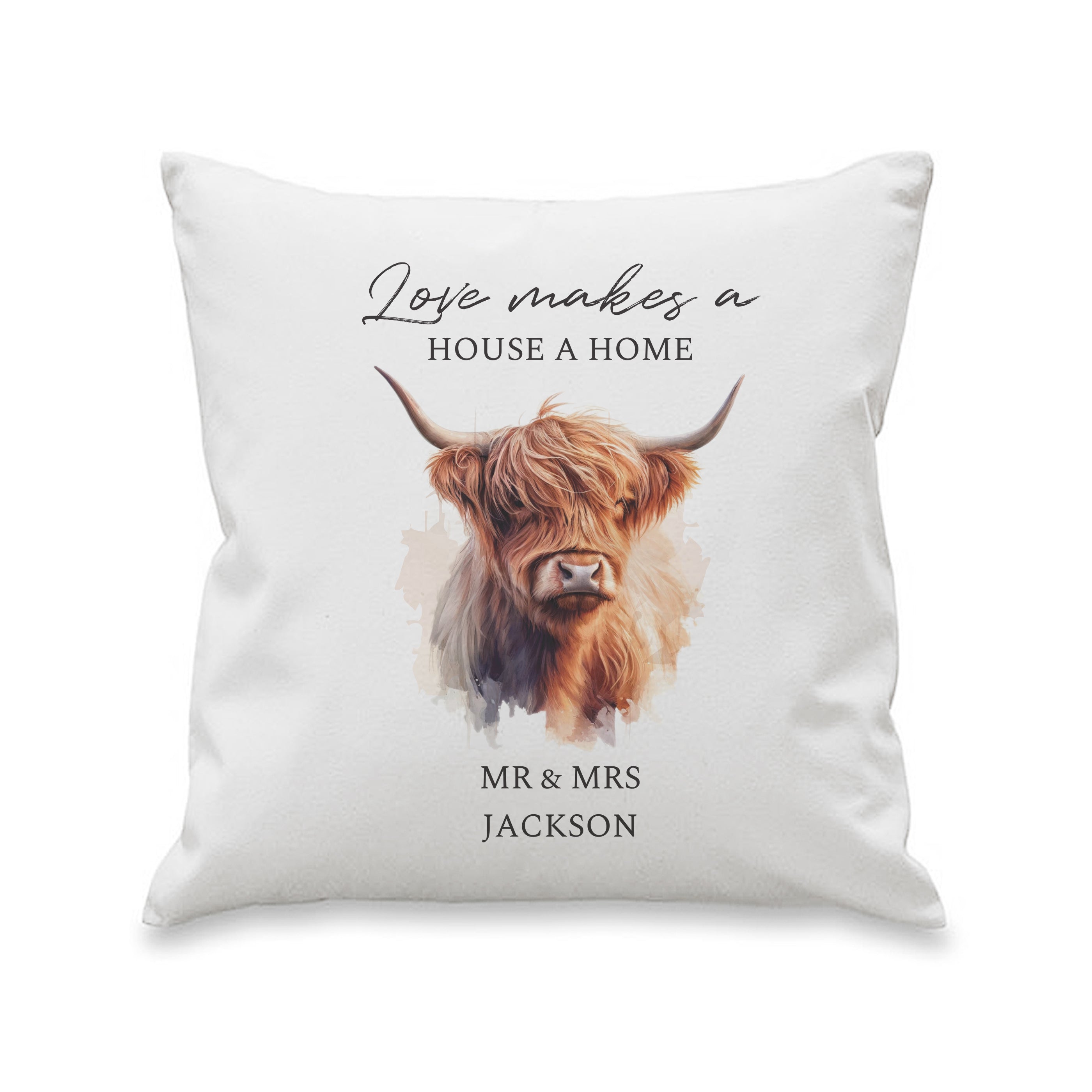 Personalised Highland Cow Cushion