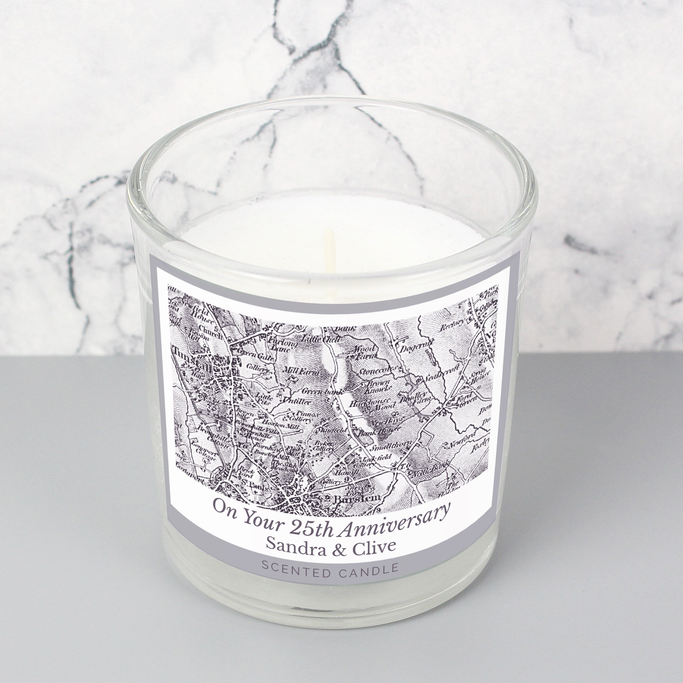 Personalised 1805 - 1874 Old Series Map Compass Scented Jar Candle