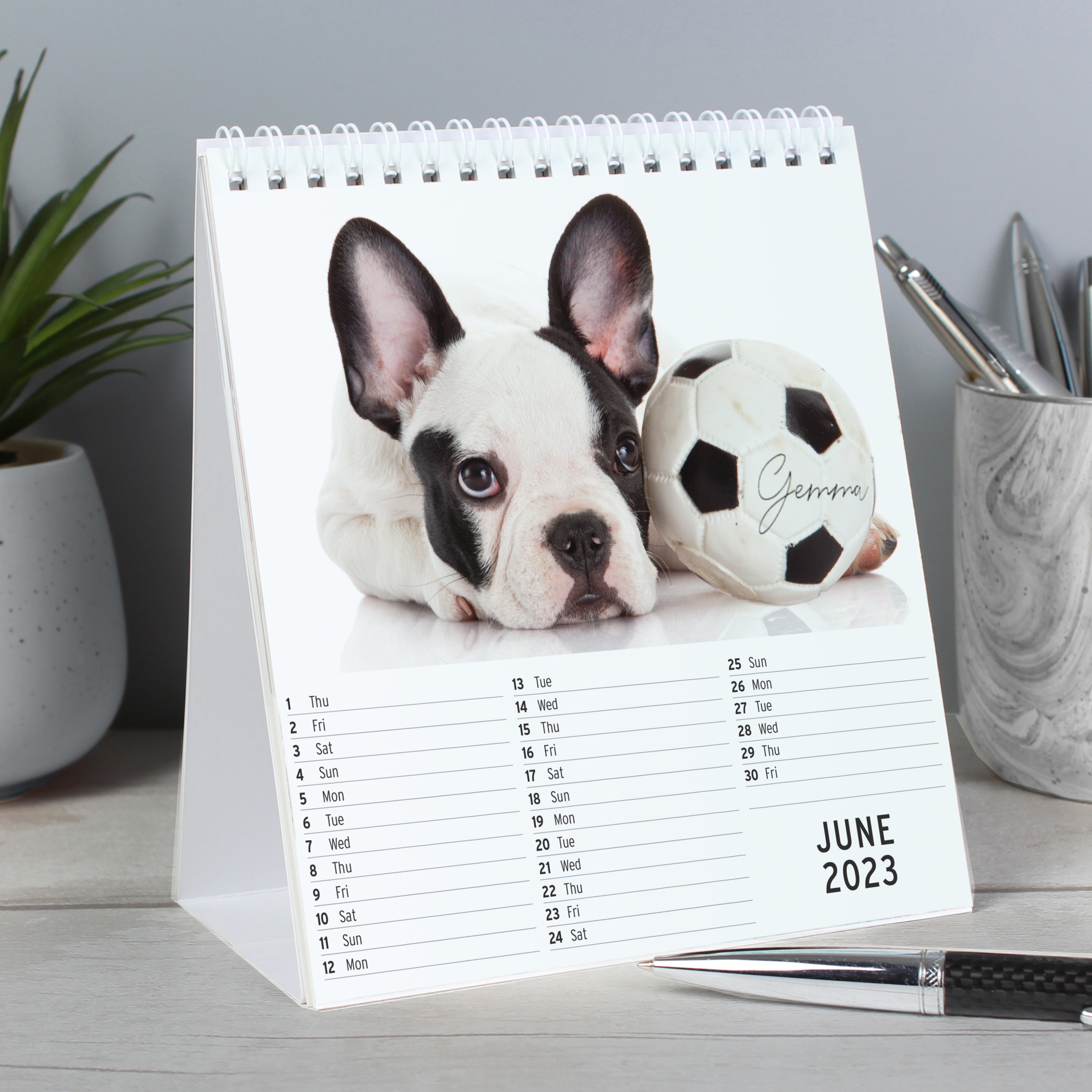 Personalised Barking Mad Dog Desk Calendar