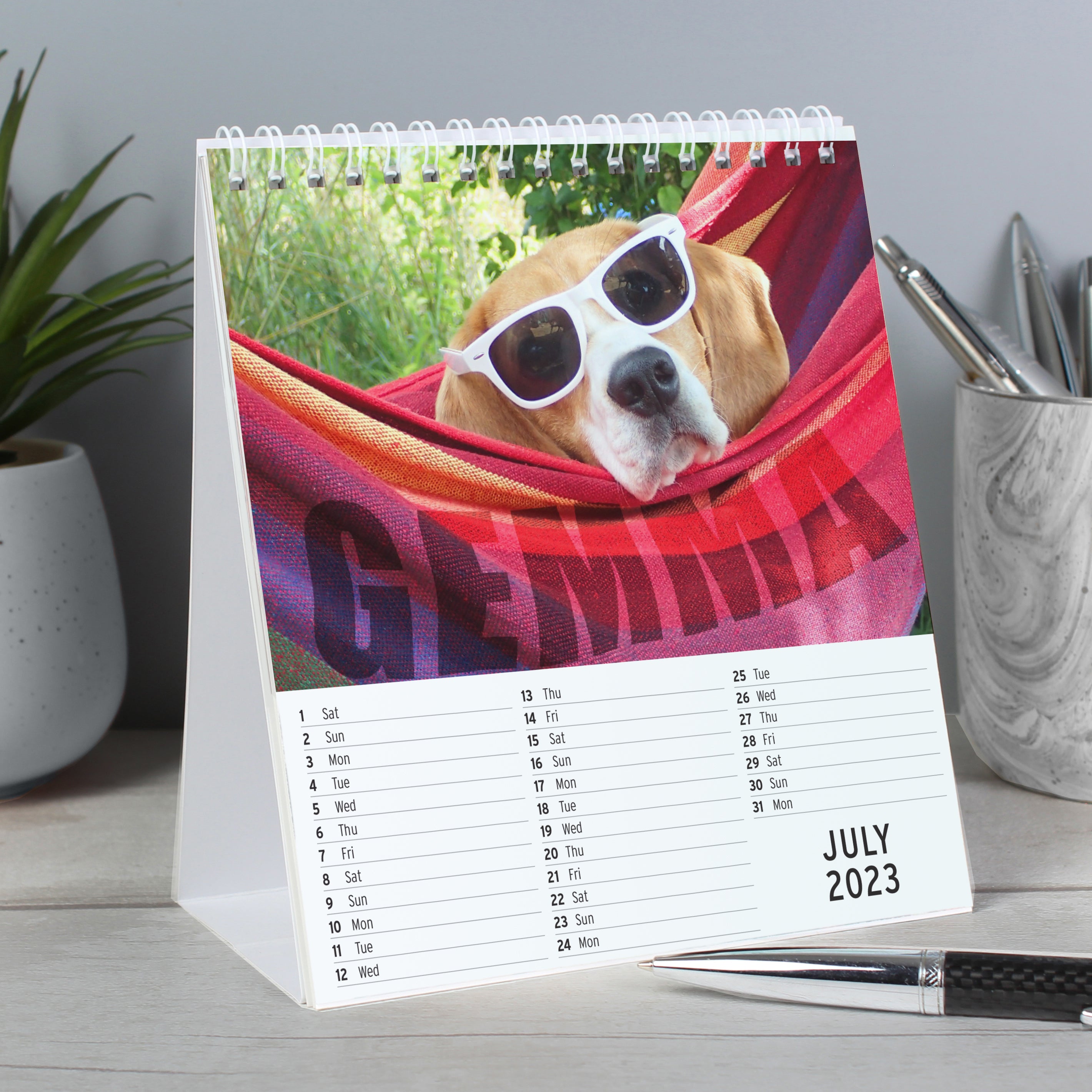 Personalised Barking Mad Dog Desk Calendar