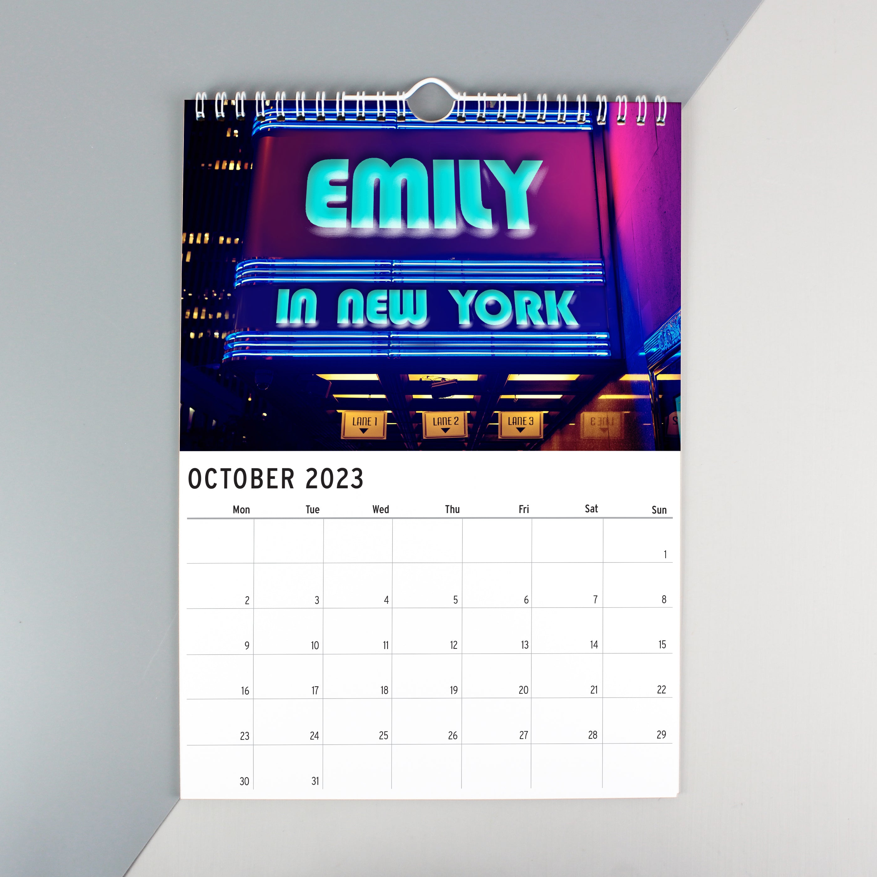 Personalised A4 New York Calendar