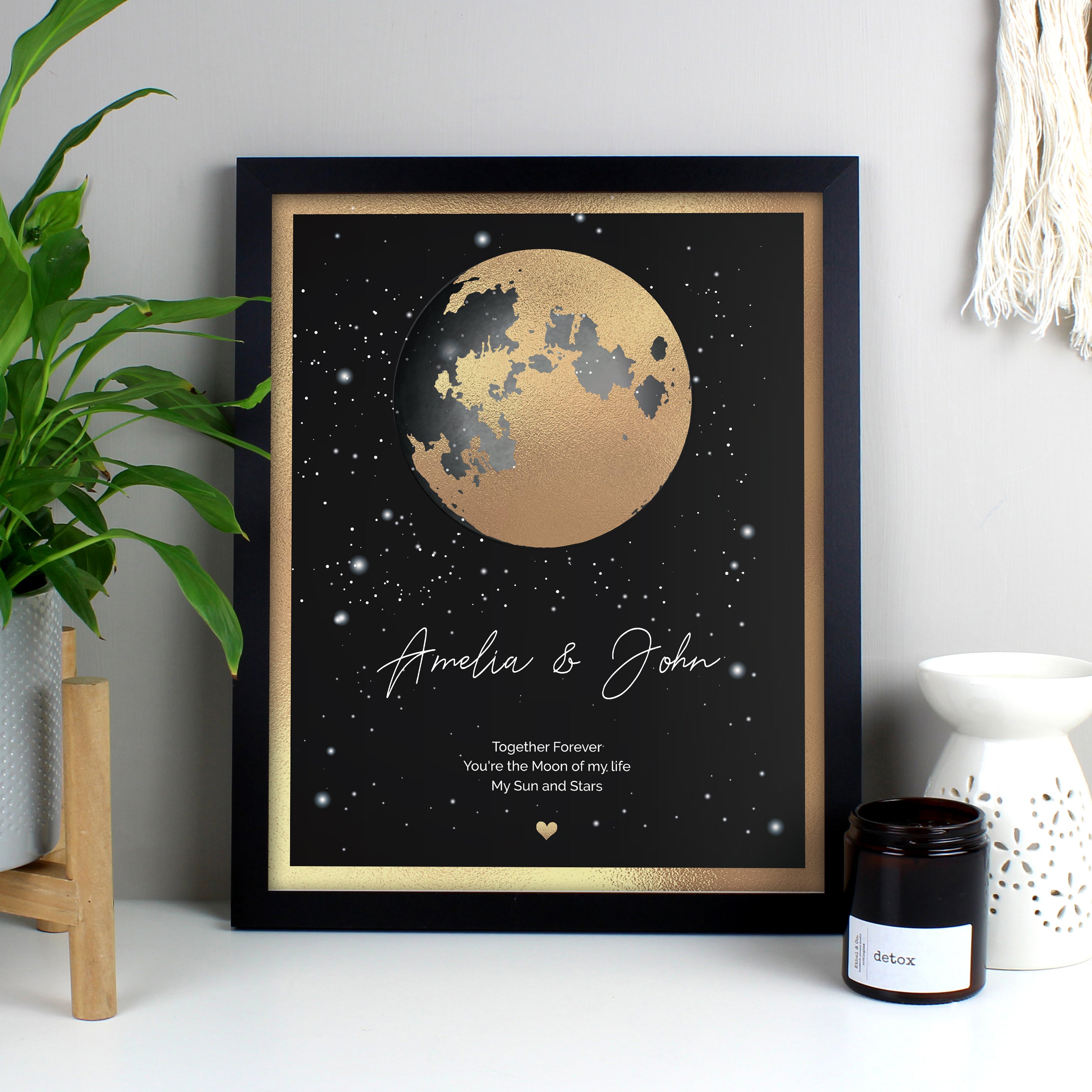 Personalised You Are My Sun My Moon Black Framed Print