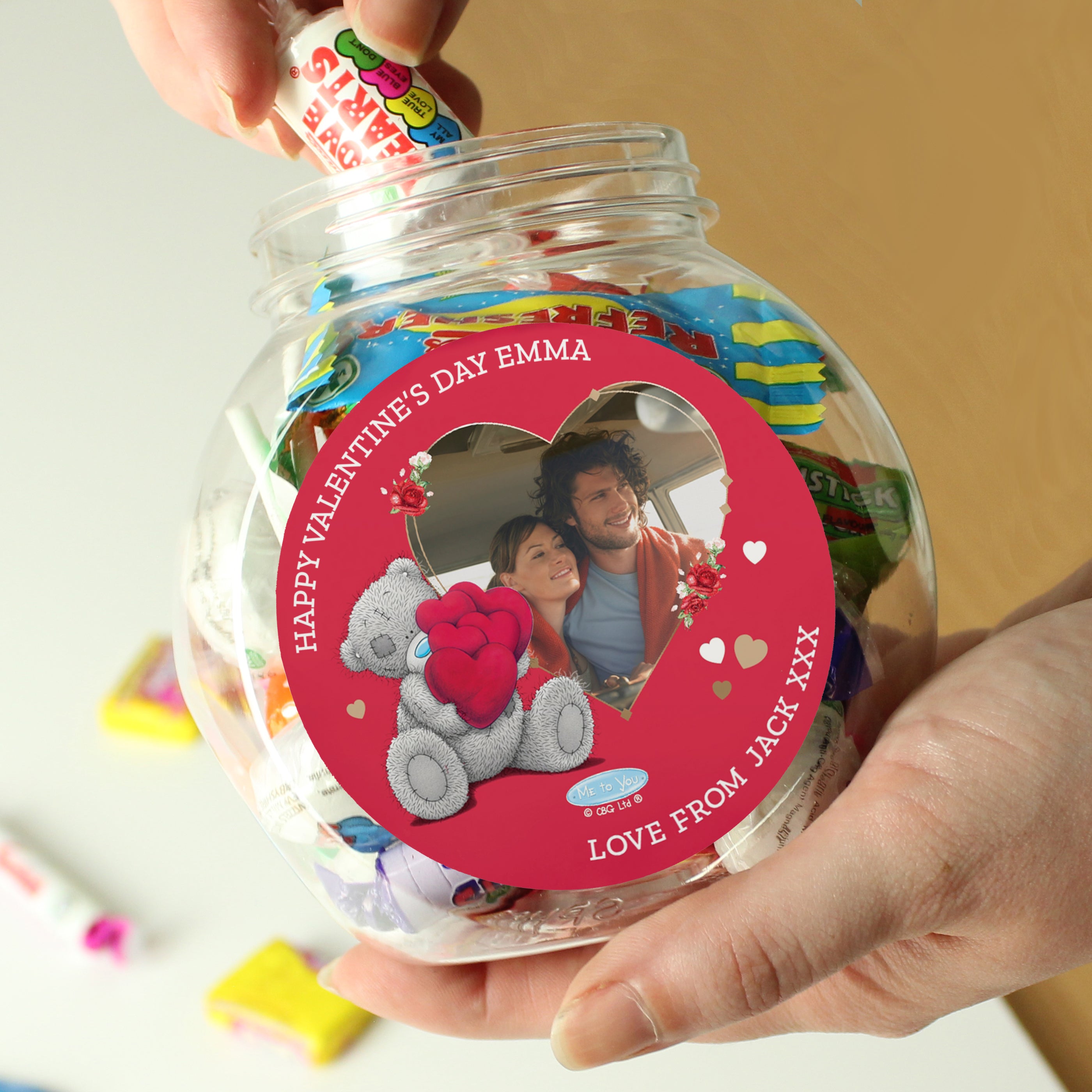 Personalised Me To You Heart Photo Upload Sweet Jar