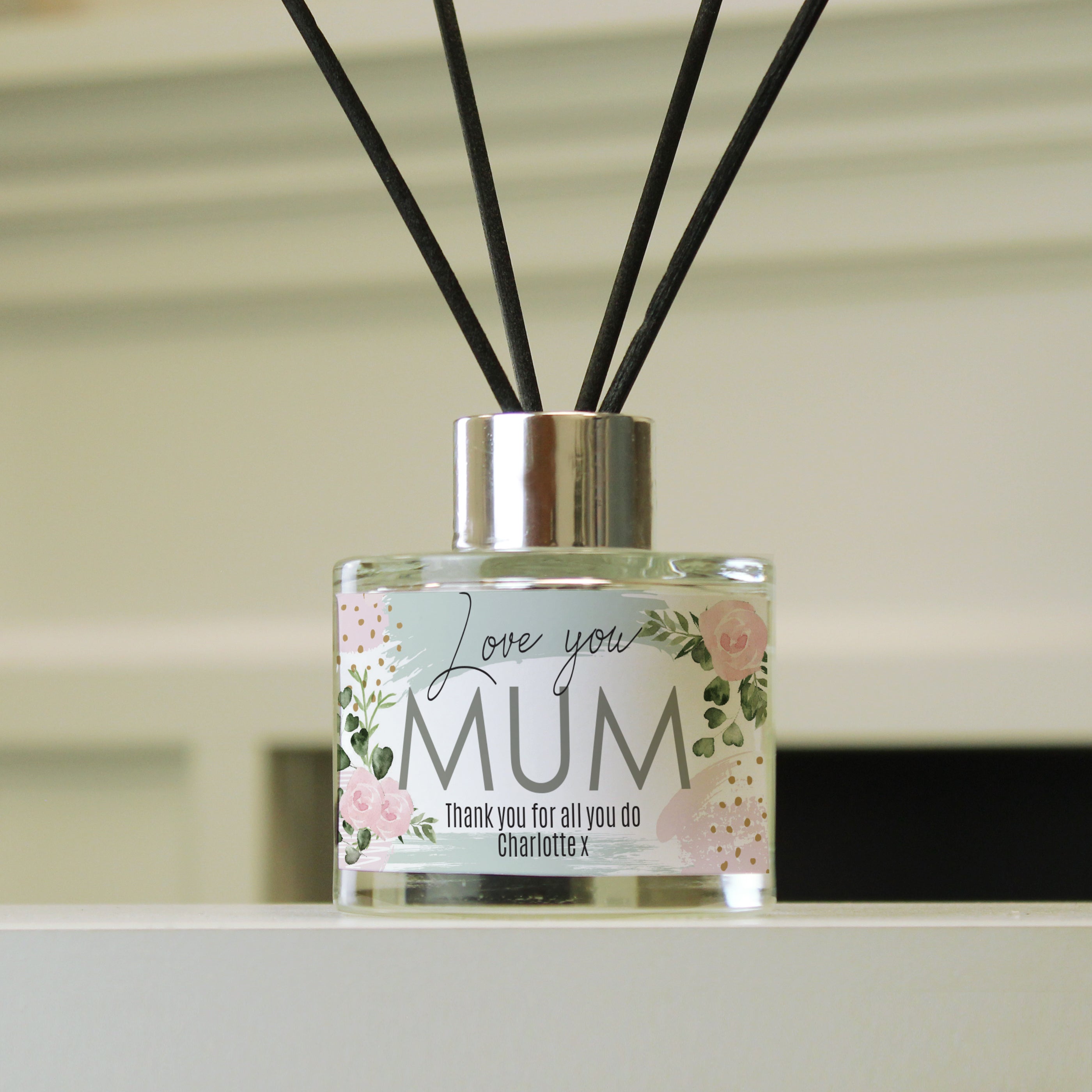 Personalised Abstract Rose Reed Diffuser