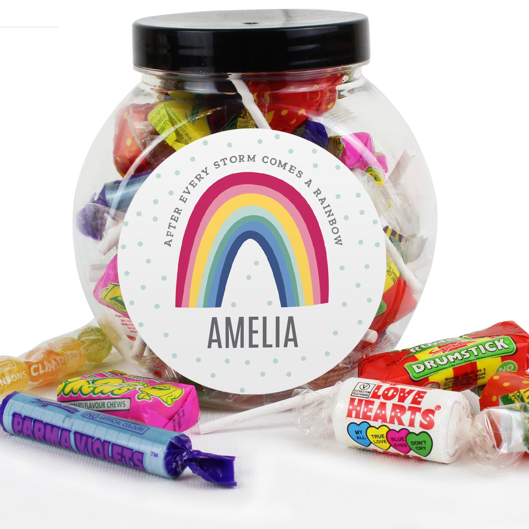 Personalised Rainbow Sweet Jar