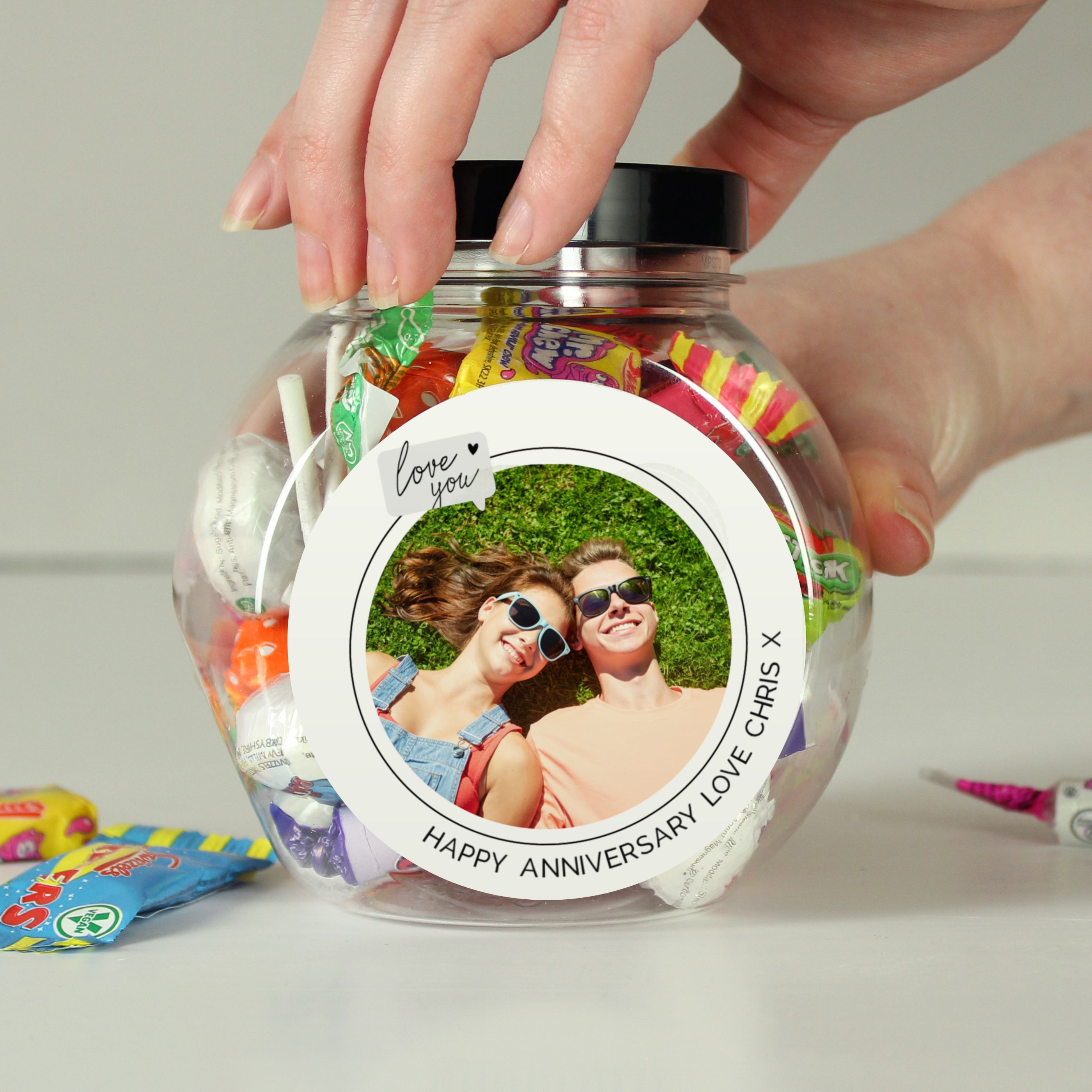 Personalised Love You Snapshot Photo Upload Sweet Jar