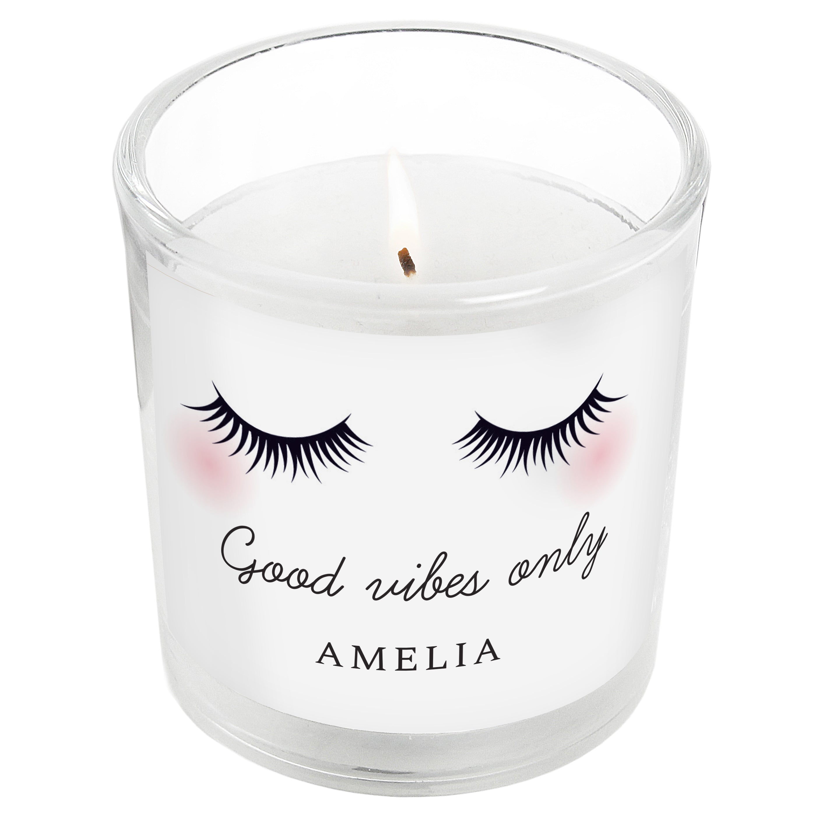 Personalised Eyelashes Scented Jar Candle