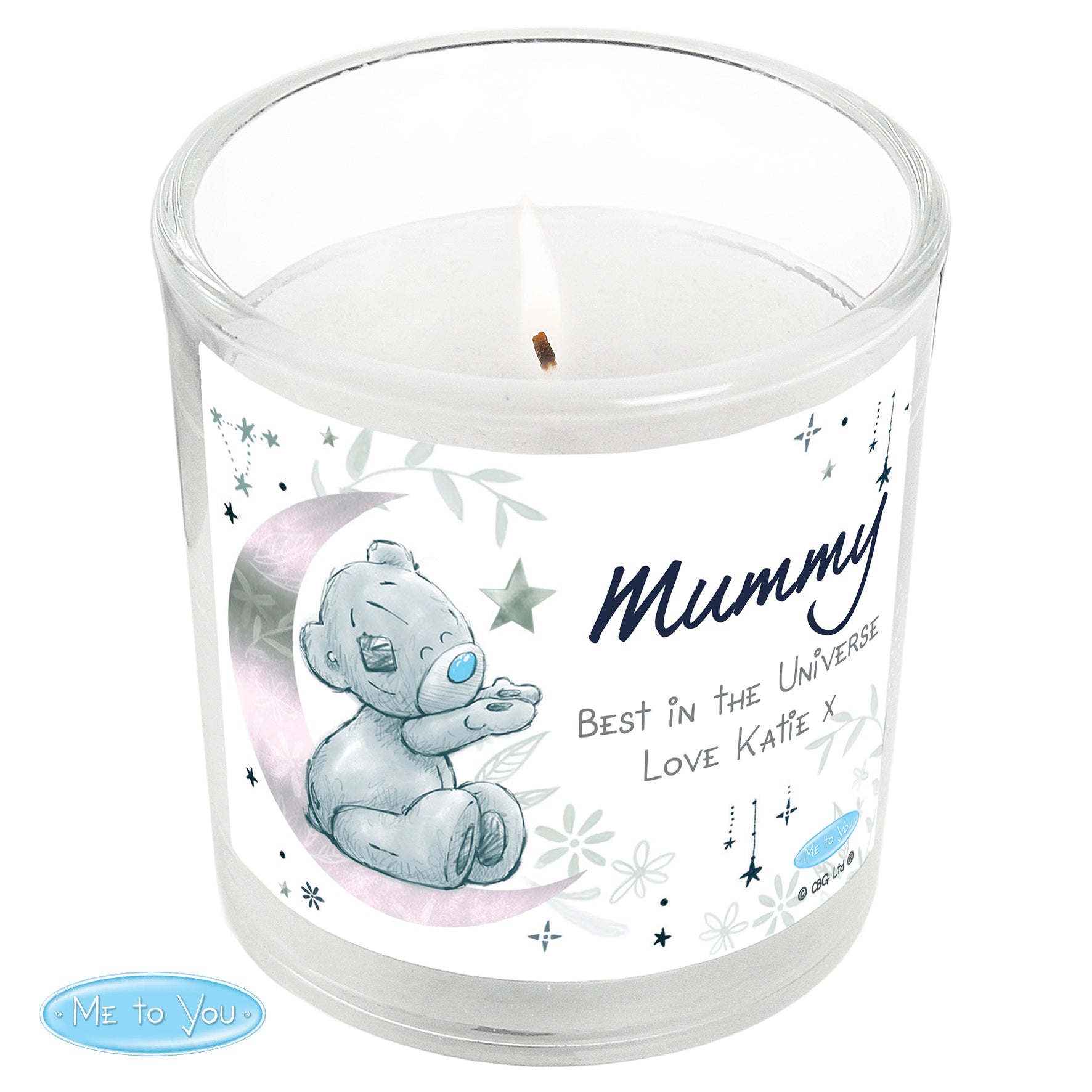 Personalised Moon & Stars Me To You Scented Jar Candle