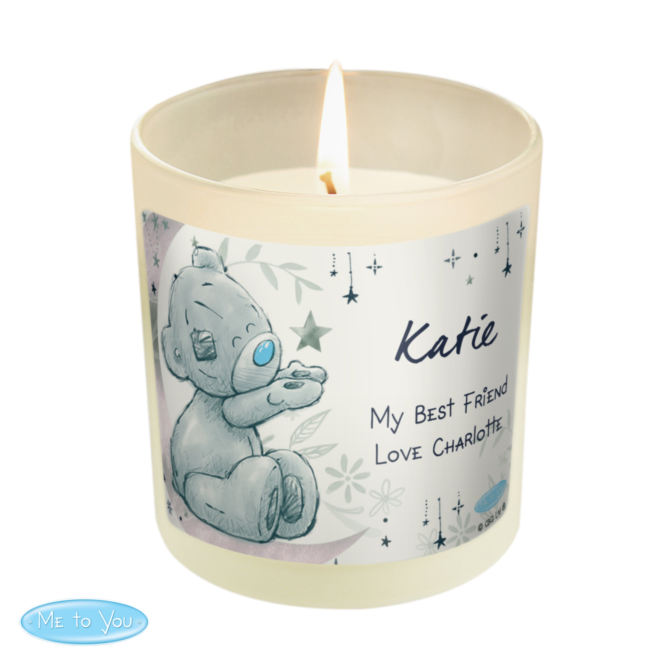 Personalised Moon & Stars Me To You Scented Jar Candle