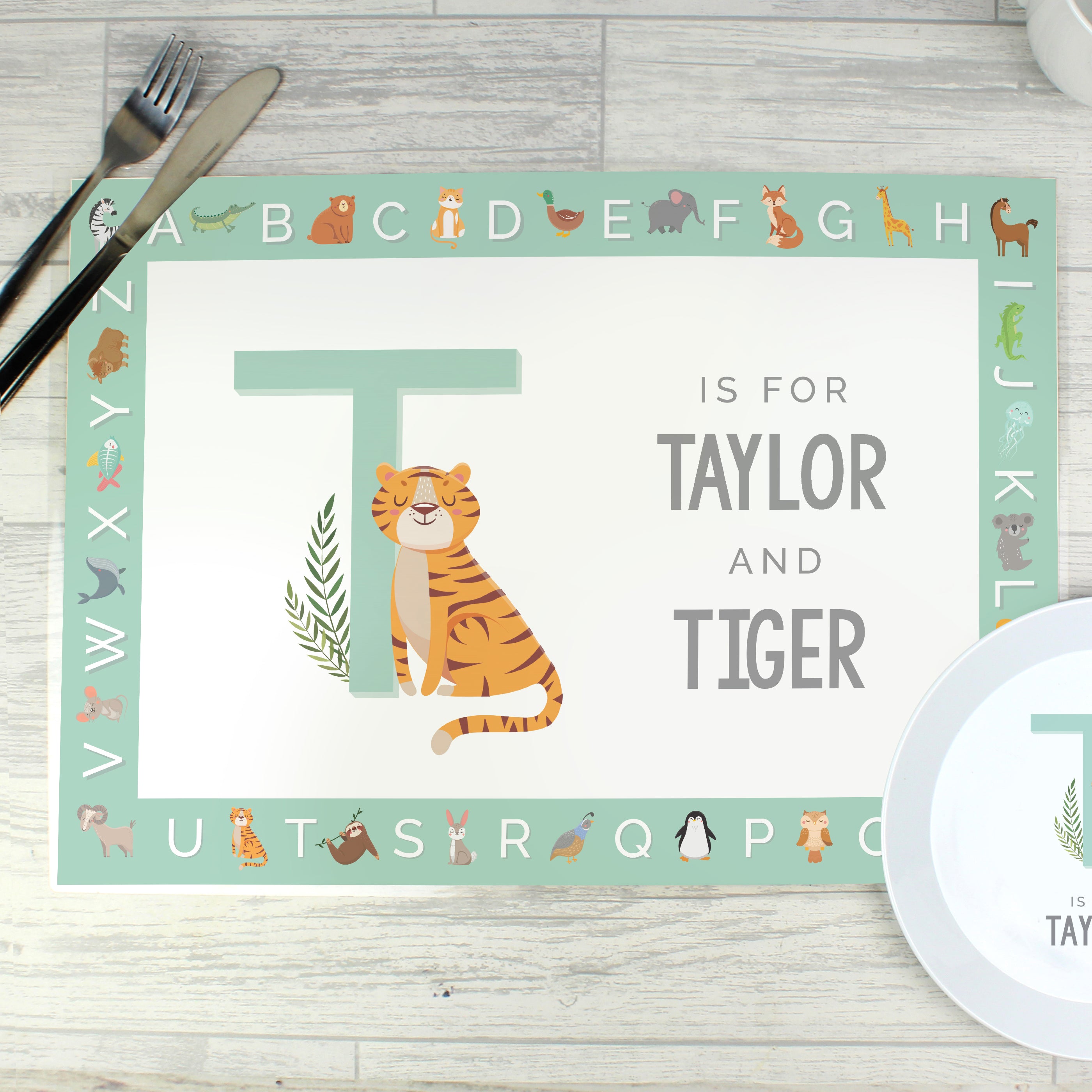 Personalised Animal Alphabet Placemat