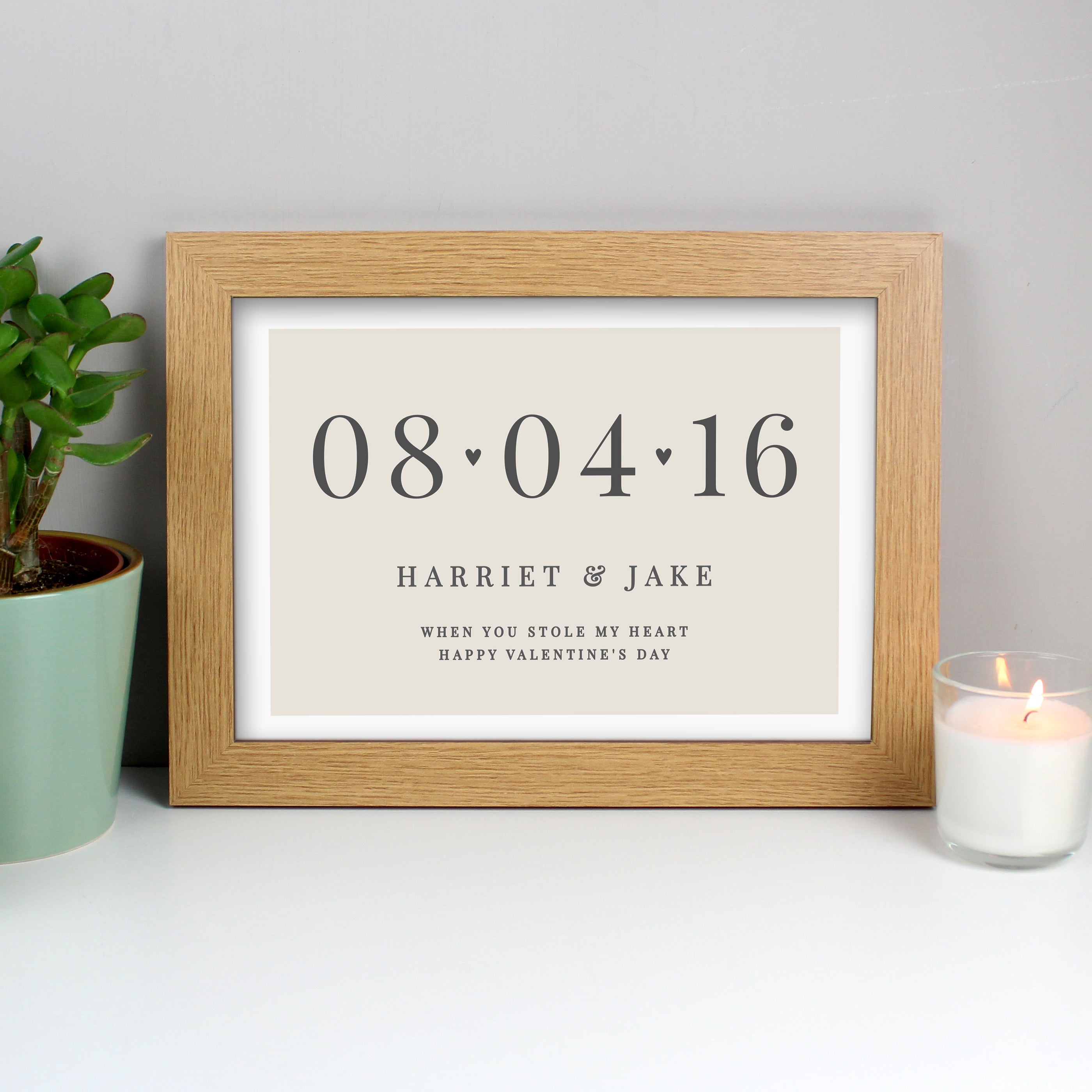 Personalised Free Text Landscape A4 Oak Framed Print