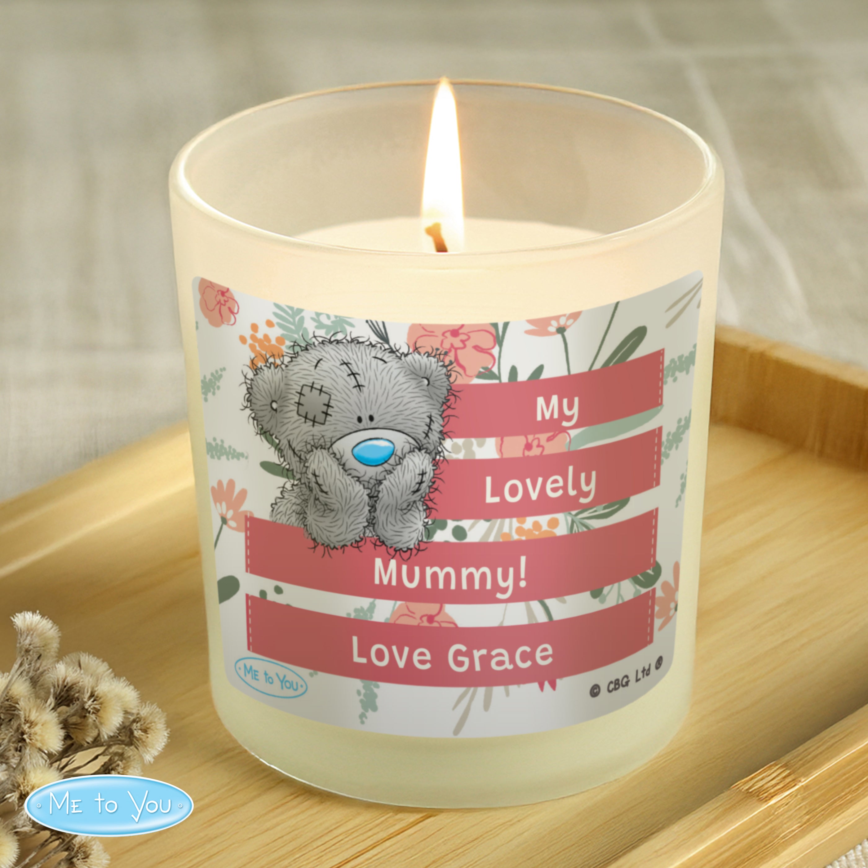 Personalised Me To You Floral Scented Jar Candle